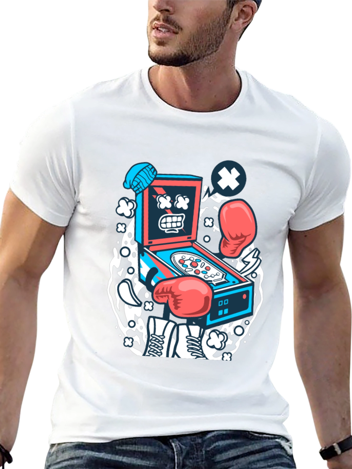 Cartoon Pinball T-Shirt - Novelty Graphic Tee
