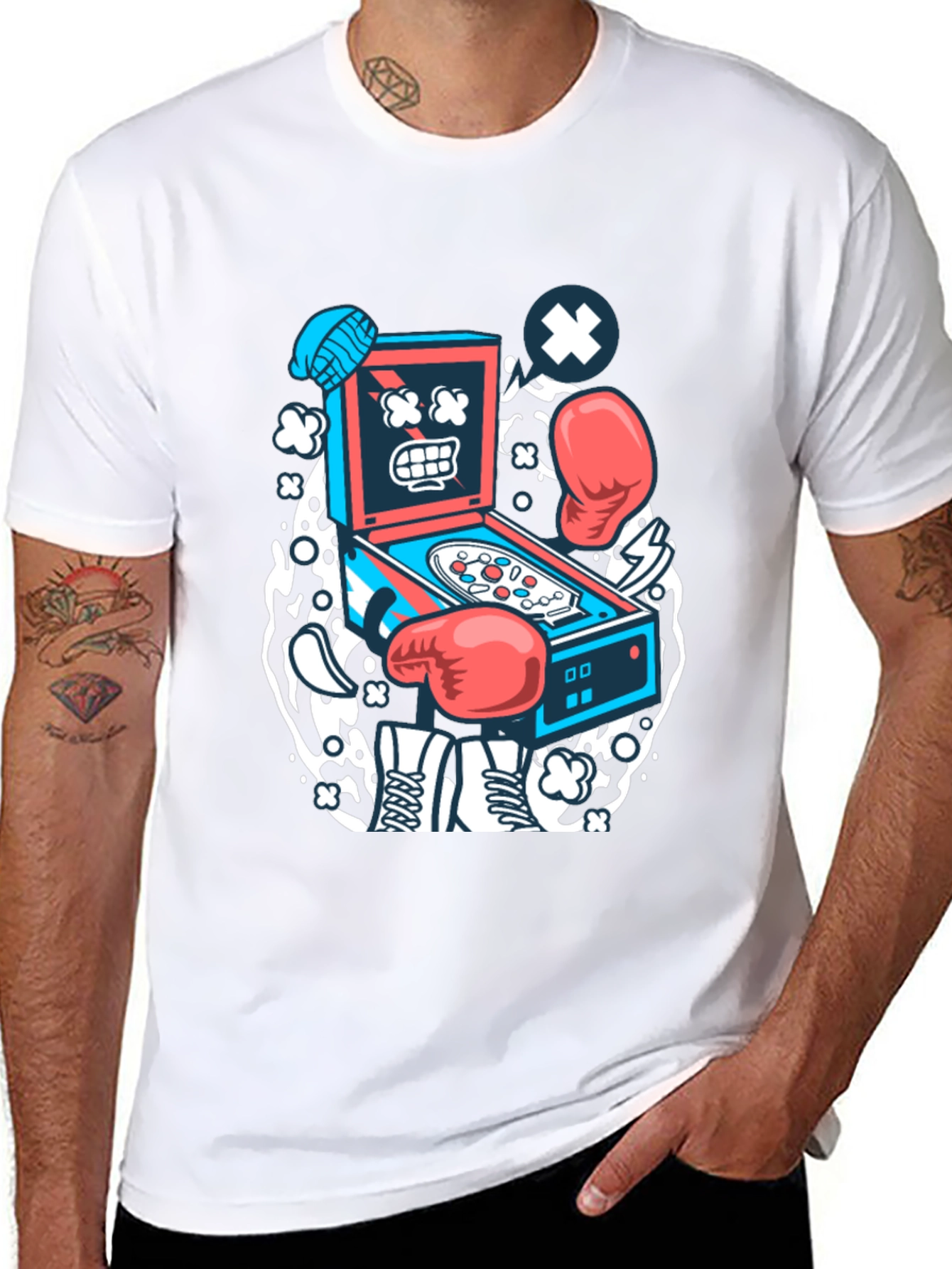 Cartoon Pinball T-Shirt - Novelty Graphic Tee