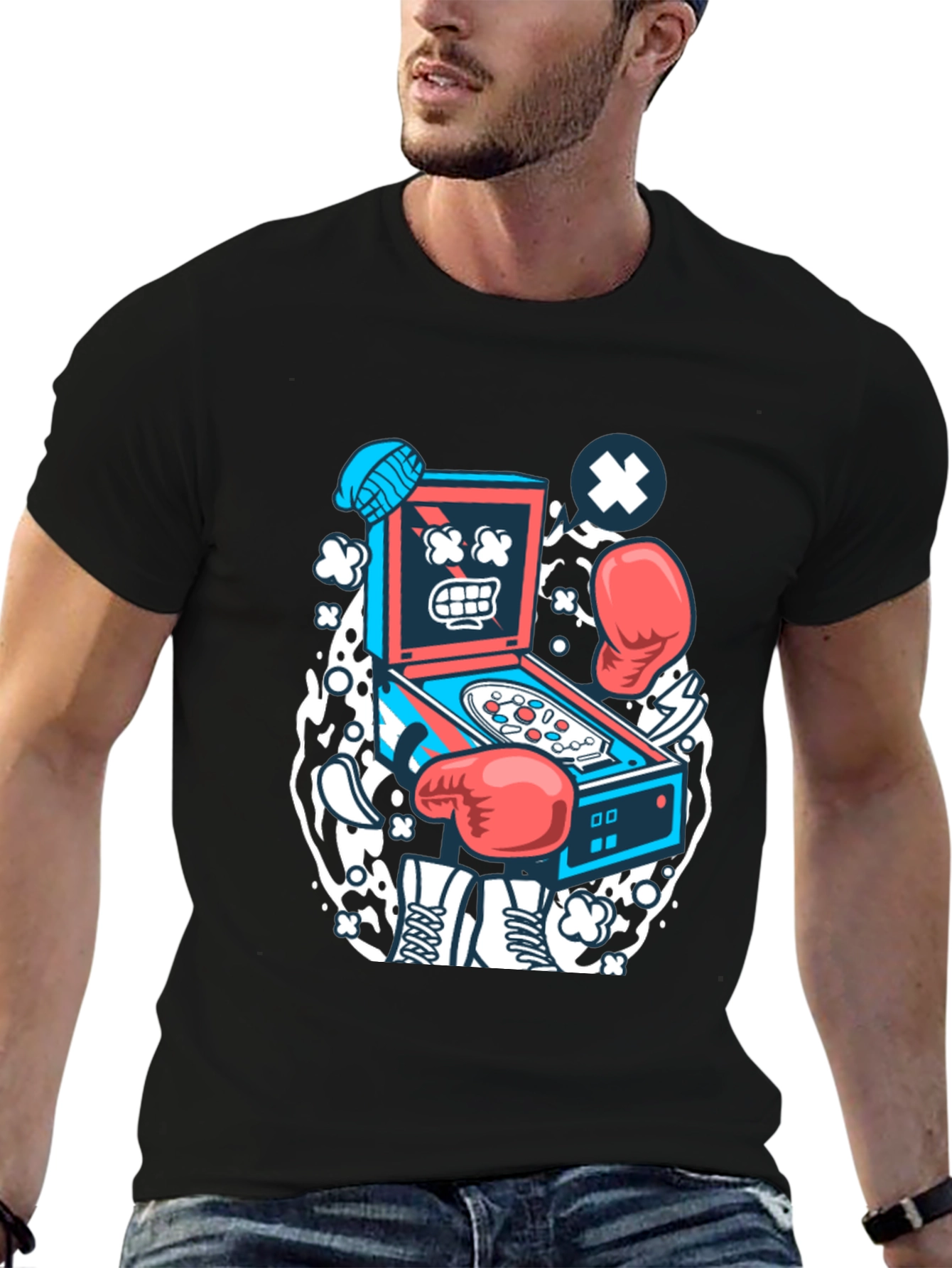 Cartoon Pinball T-Shirt - Novelty Graphic Tee
