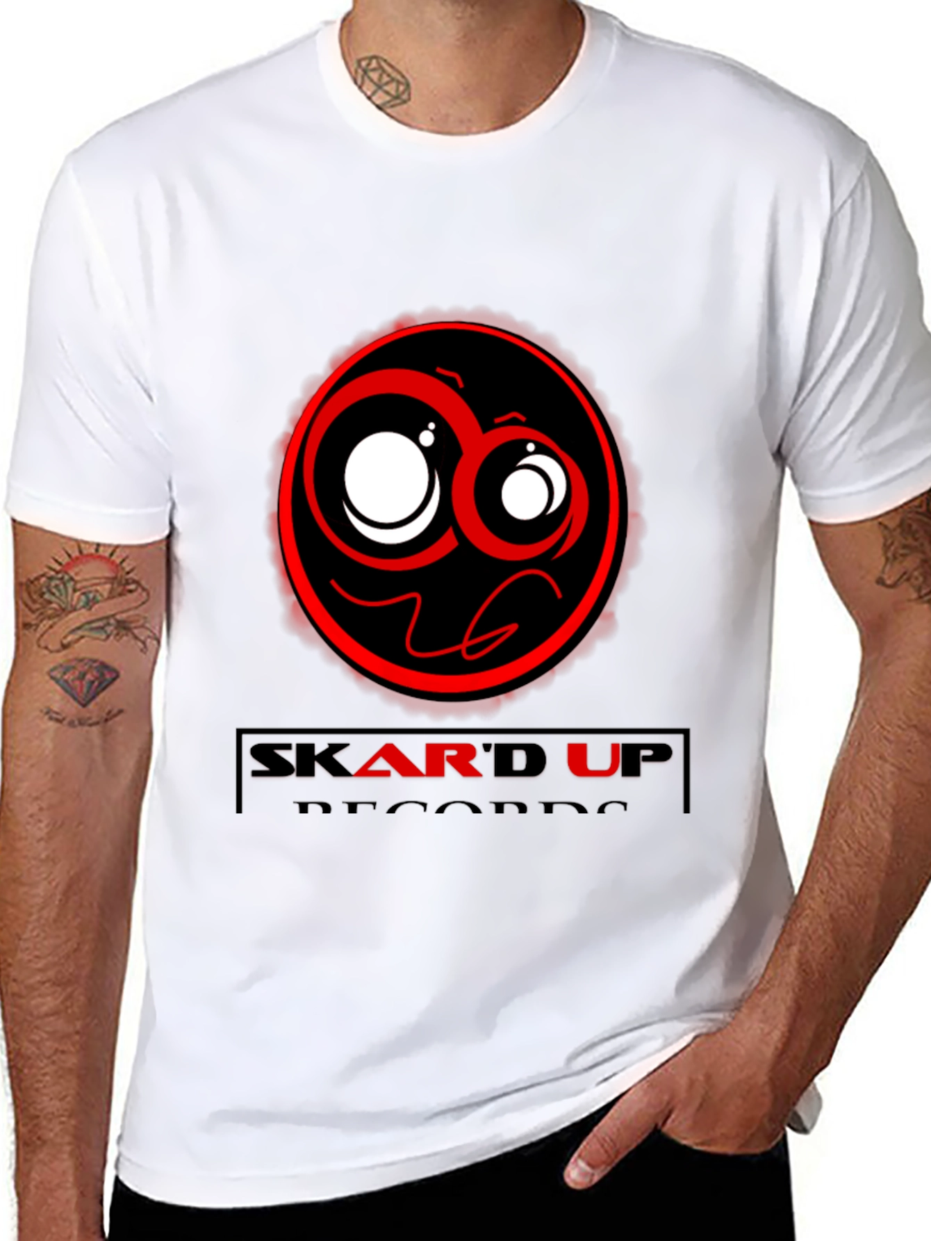 Skard Up Records Black Graphic Tee