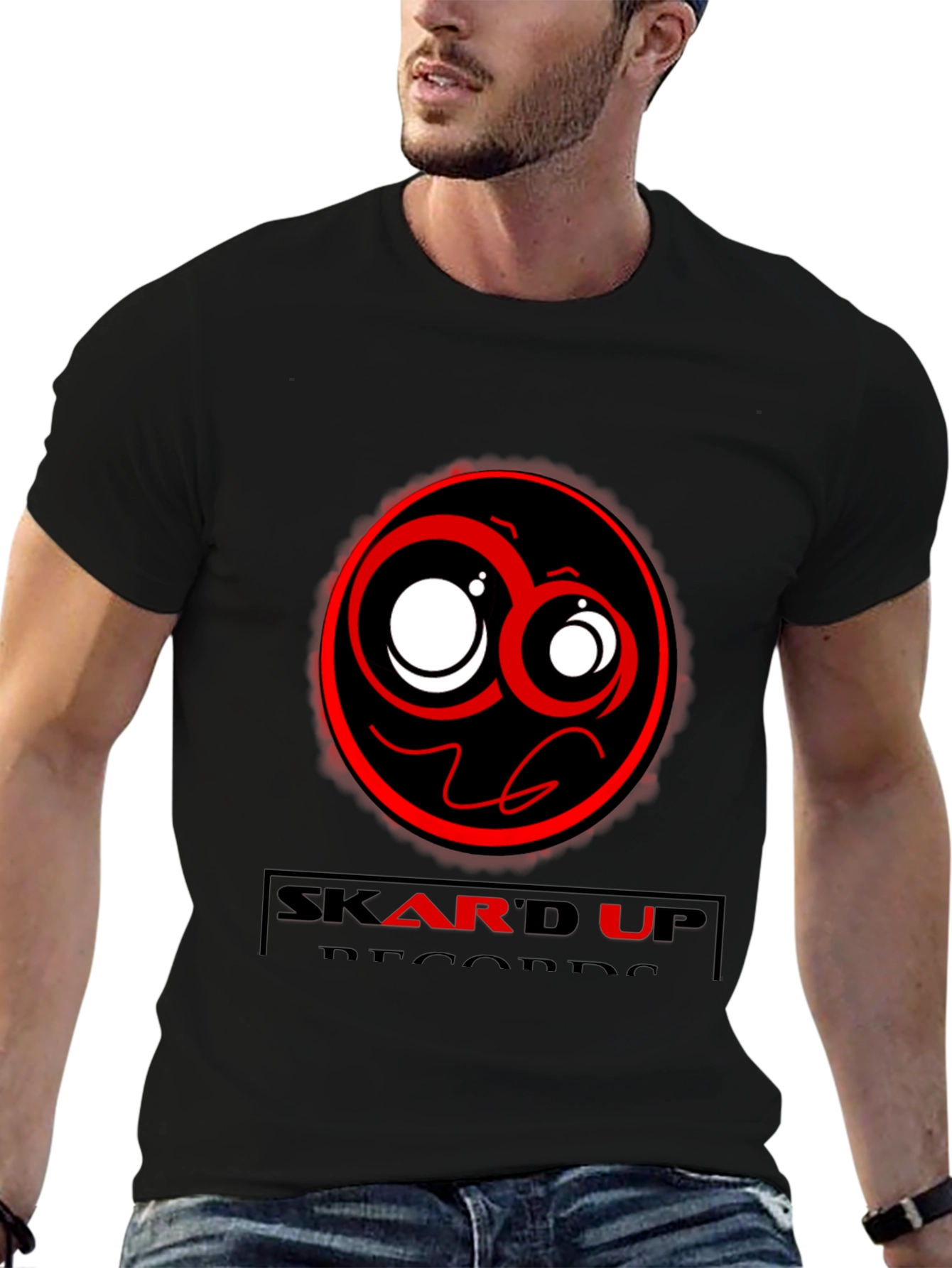 Skard Up Records Black Graphic Tee