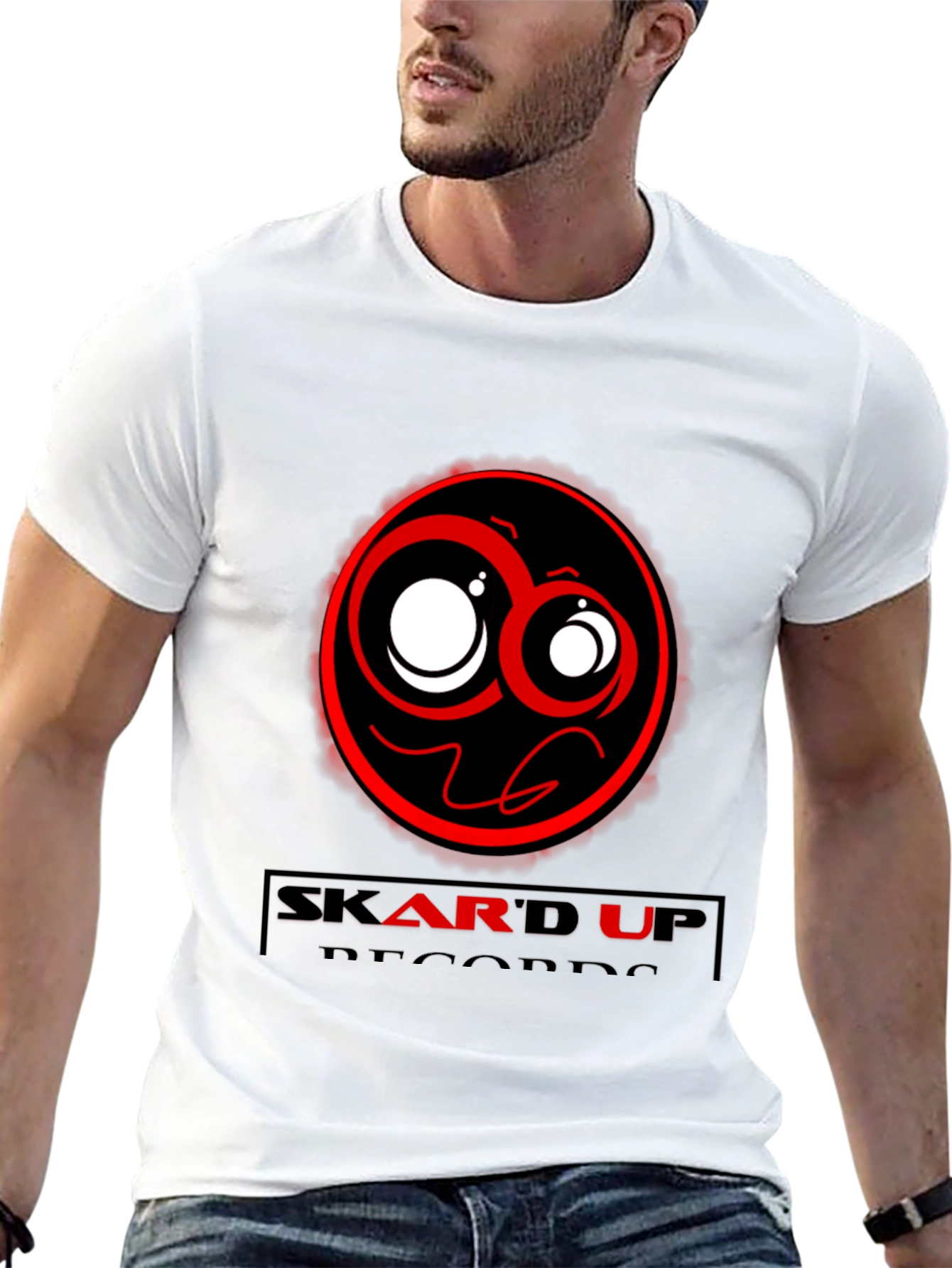 Skard Up Records Black Graphic Tee