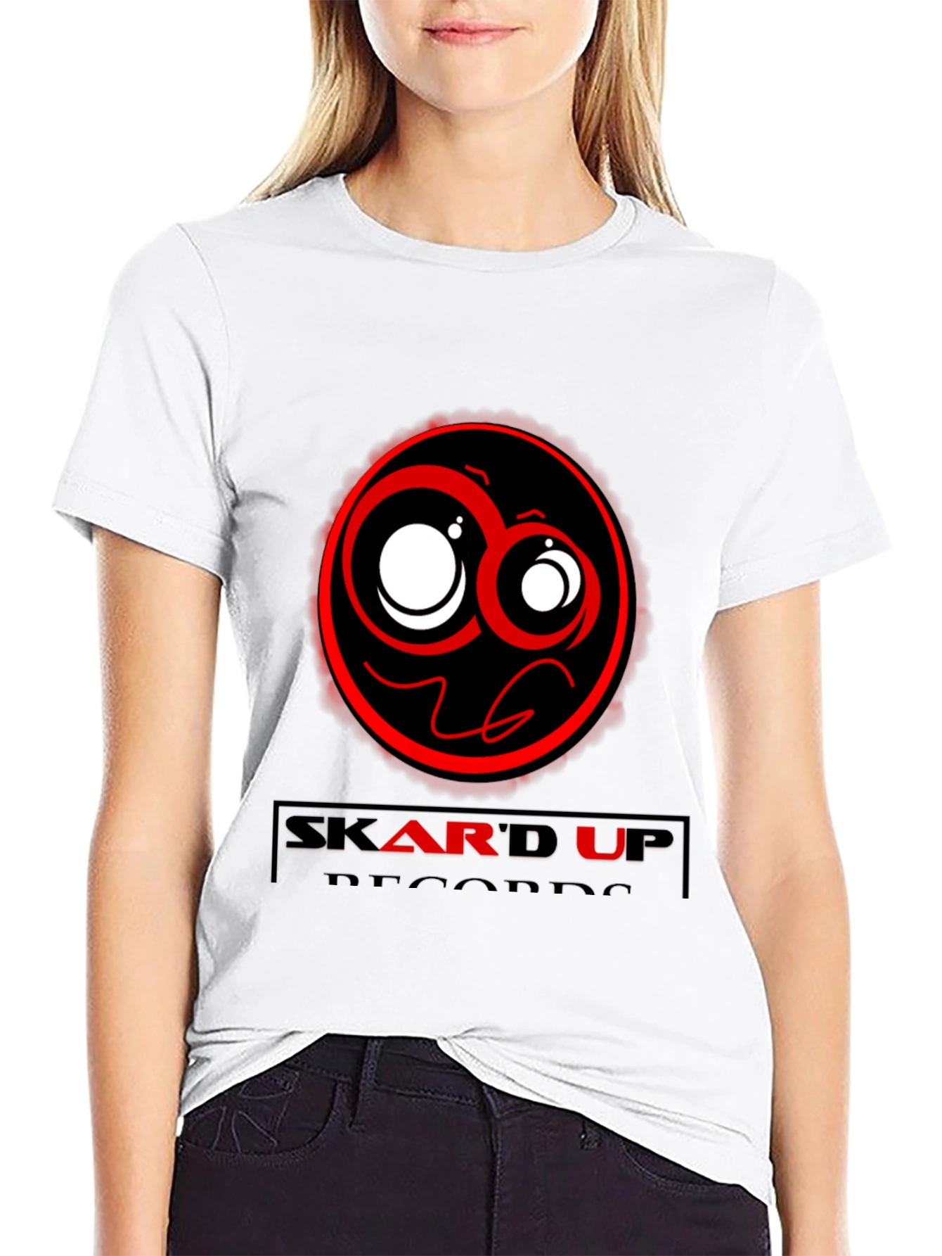Skard Up Records Black Graphic Tee