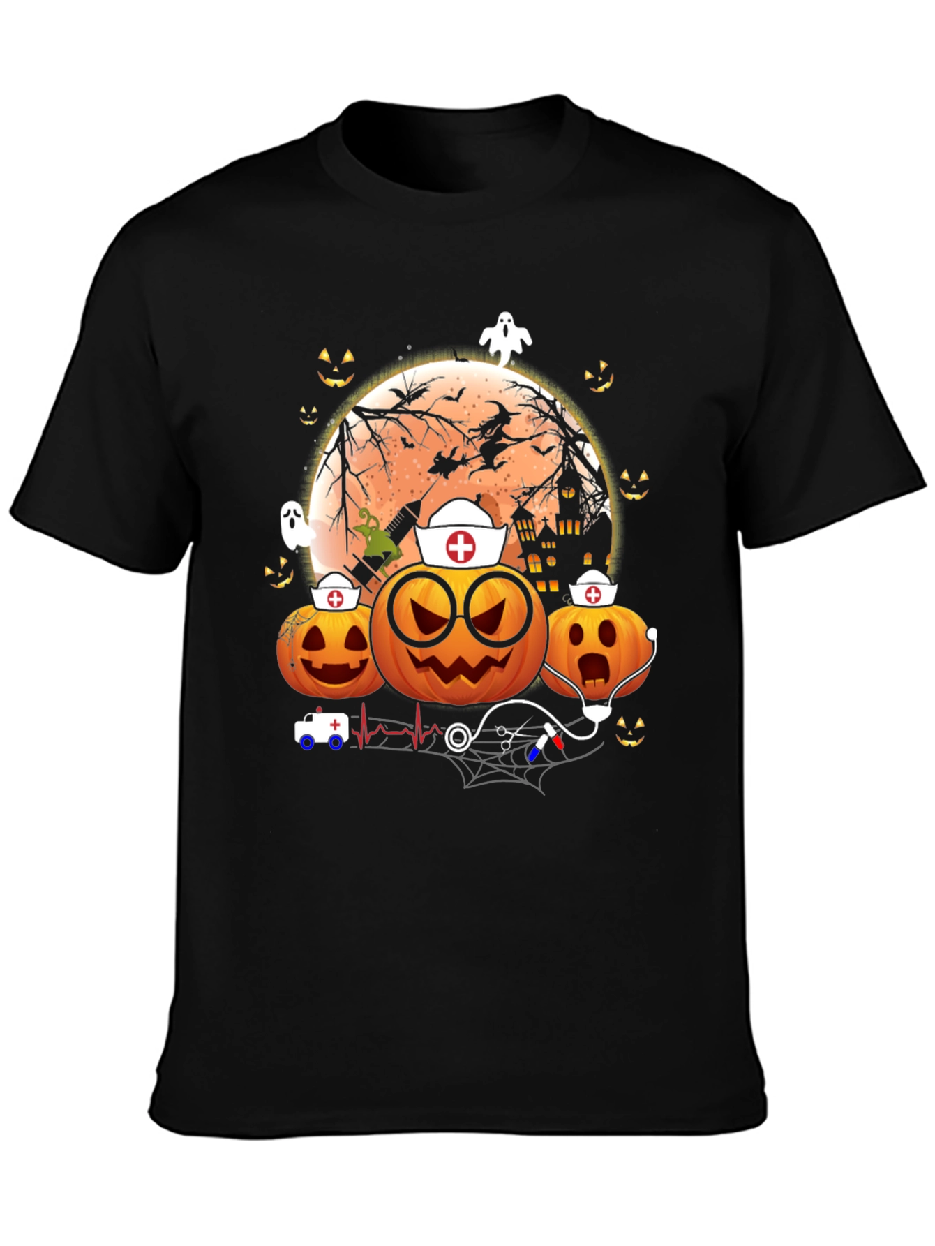 Halloween Nurse Pumpkin Graphic Tee