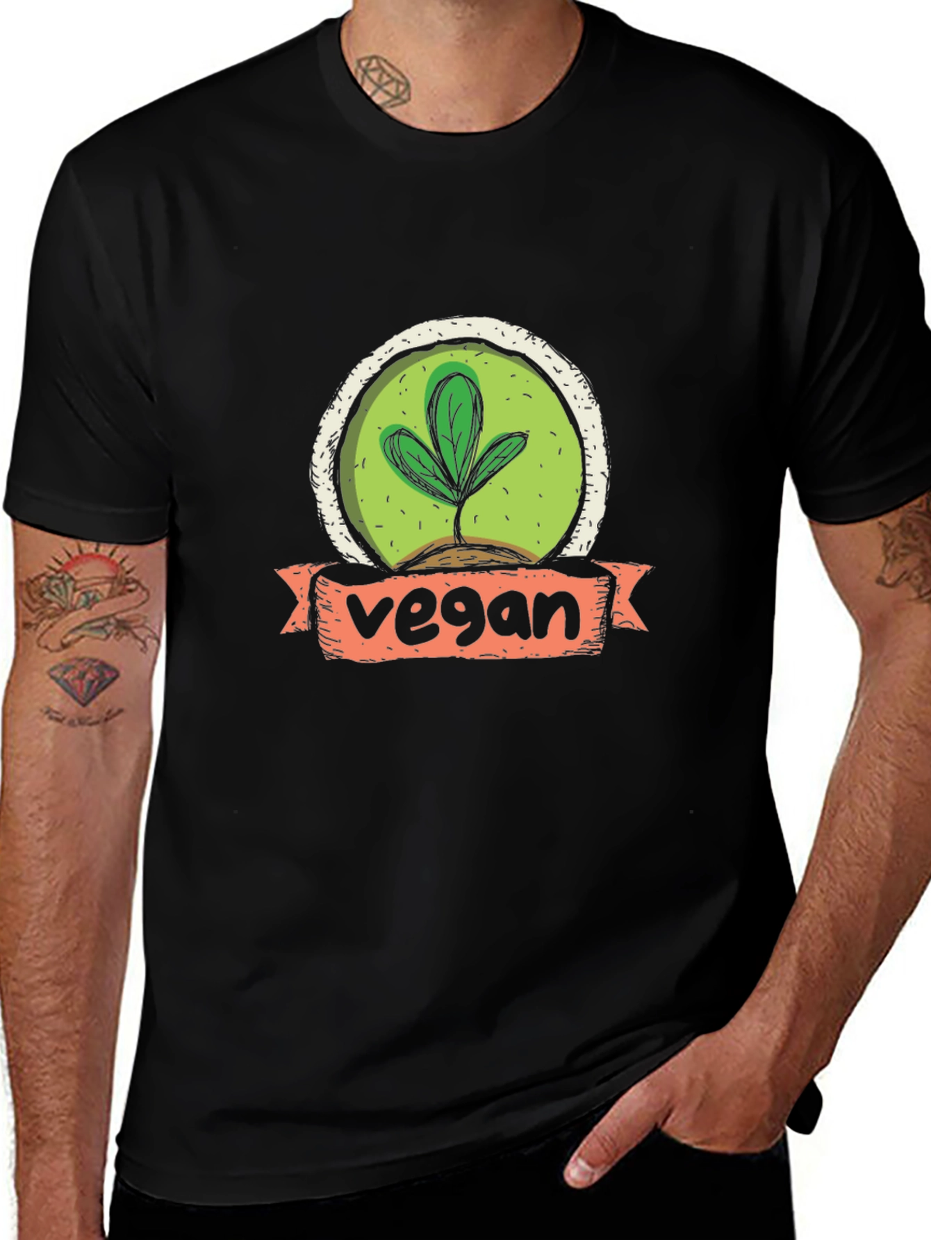 Vegan T-Shirt with Sprout Graphic