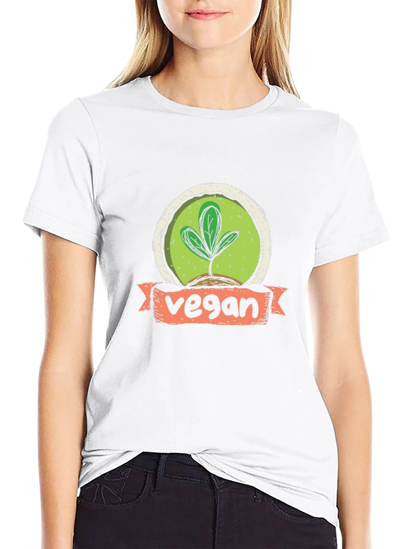 Vegan T-Shirt with Sprout Graphic