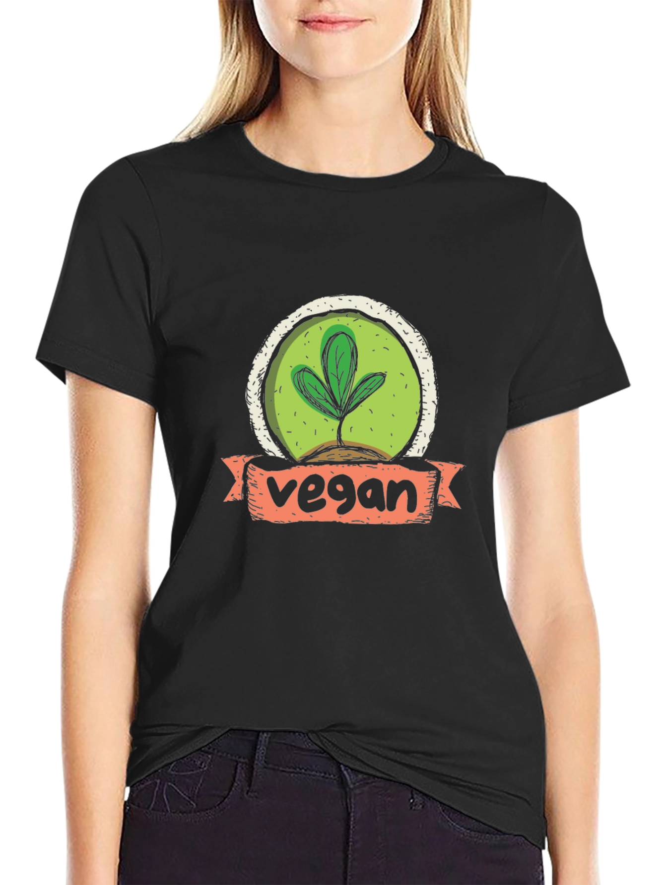 Vegan T-Shirt with Sprout Graphic