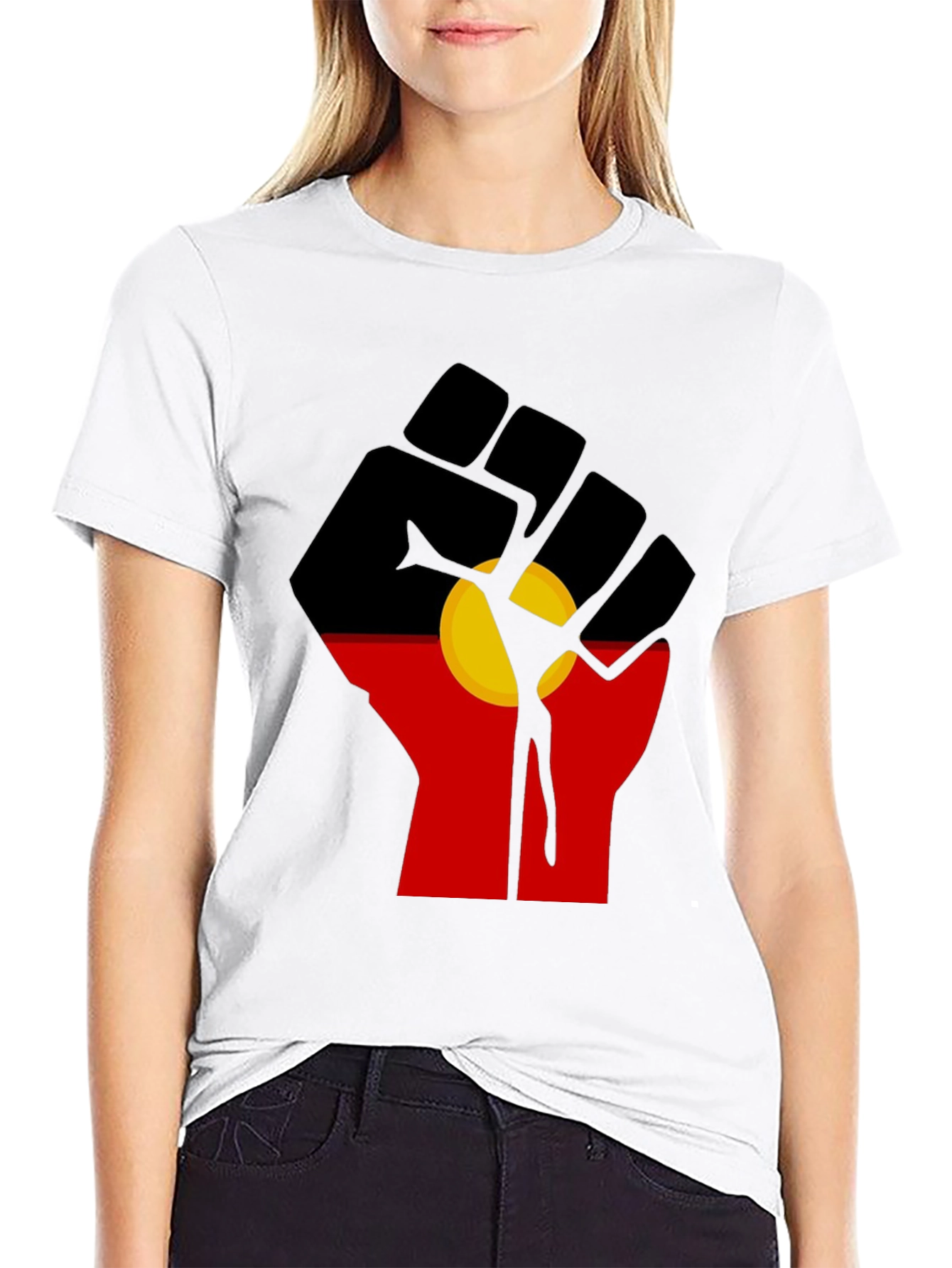 Aboriginal Flag Fist T-Shirt