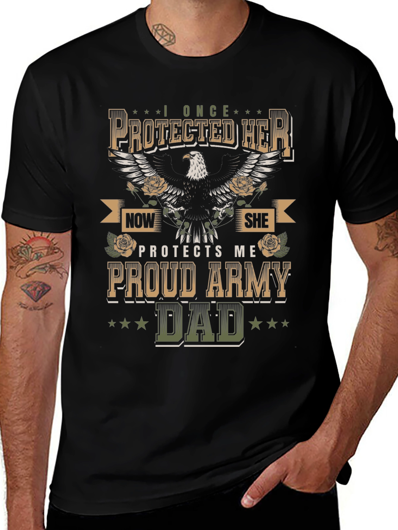 Proud Army Dad Graphic Tee - Military Father Shirt