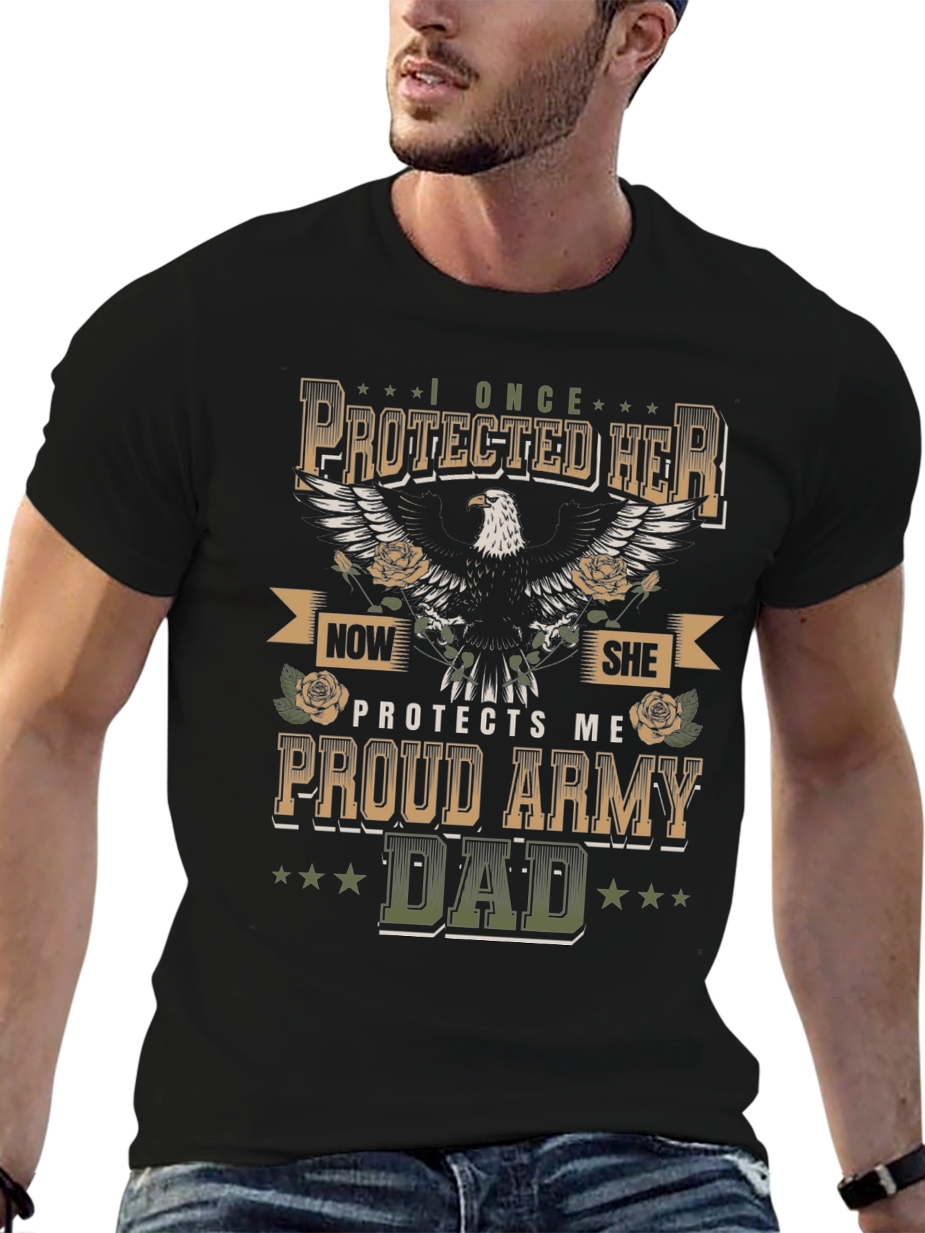 Proud Army Dad Graphic Tee - Military Father Shirt
