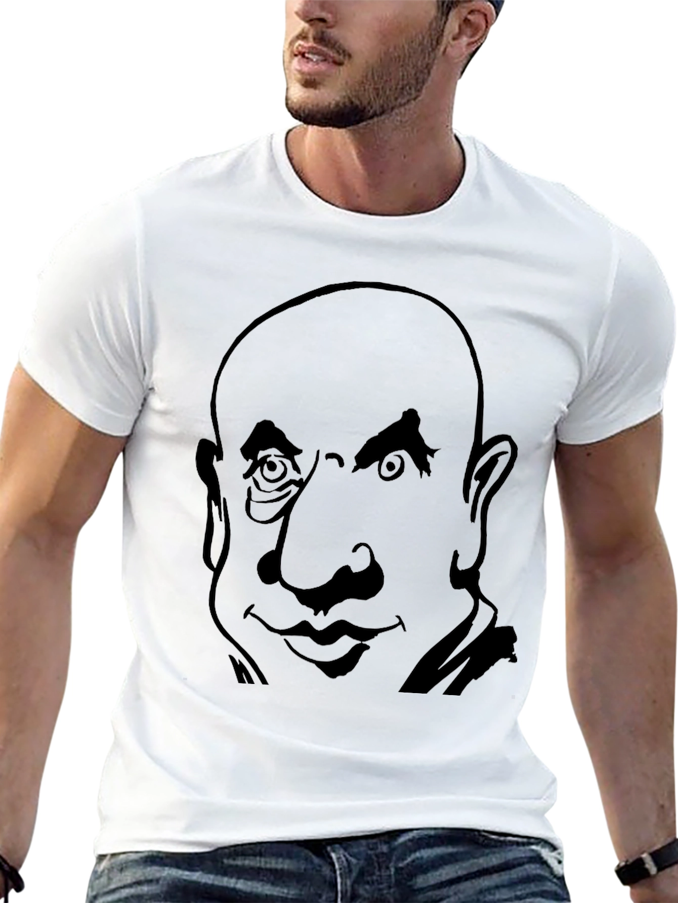 Bold Graphic T-Shirt - Cartoon Face Design