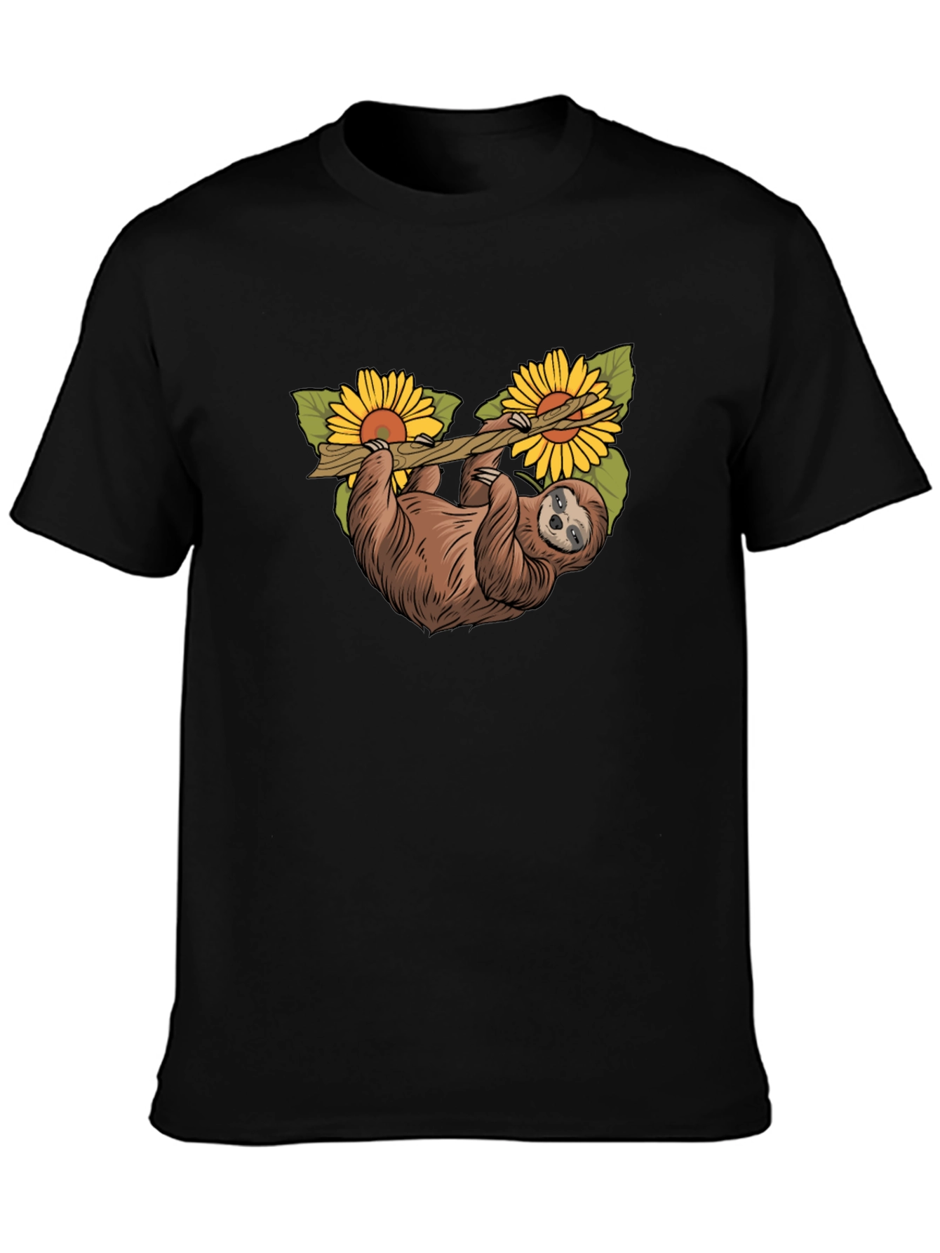 Sloth & Sunflower Graphic T-Shirt - Unique Design