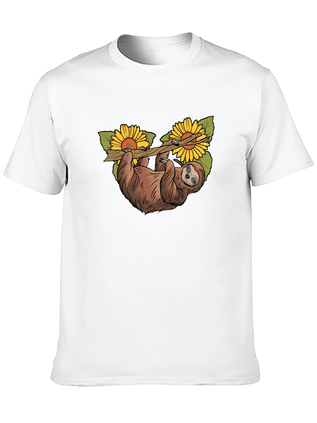 Sloth & Sunflower Graphic T-Shirt - Unique Design