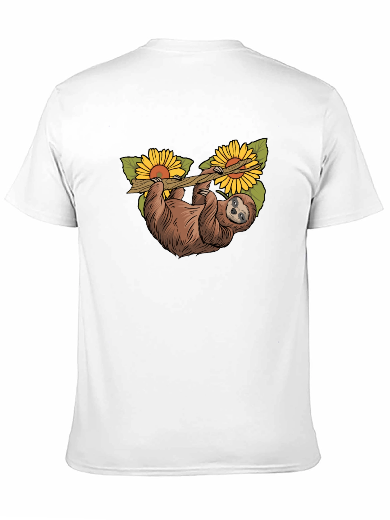 Sloth & Sunflower Graphic T-Shirt - Unique Design