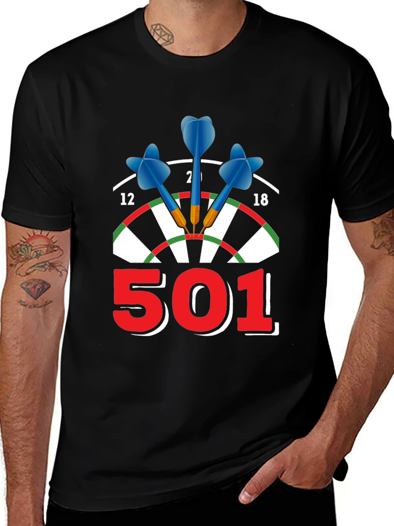 Dartboard 501 T-Shirt - Sporty Casual Tee