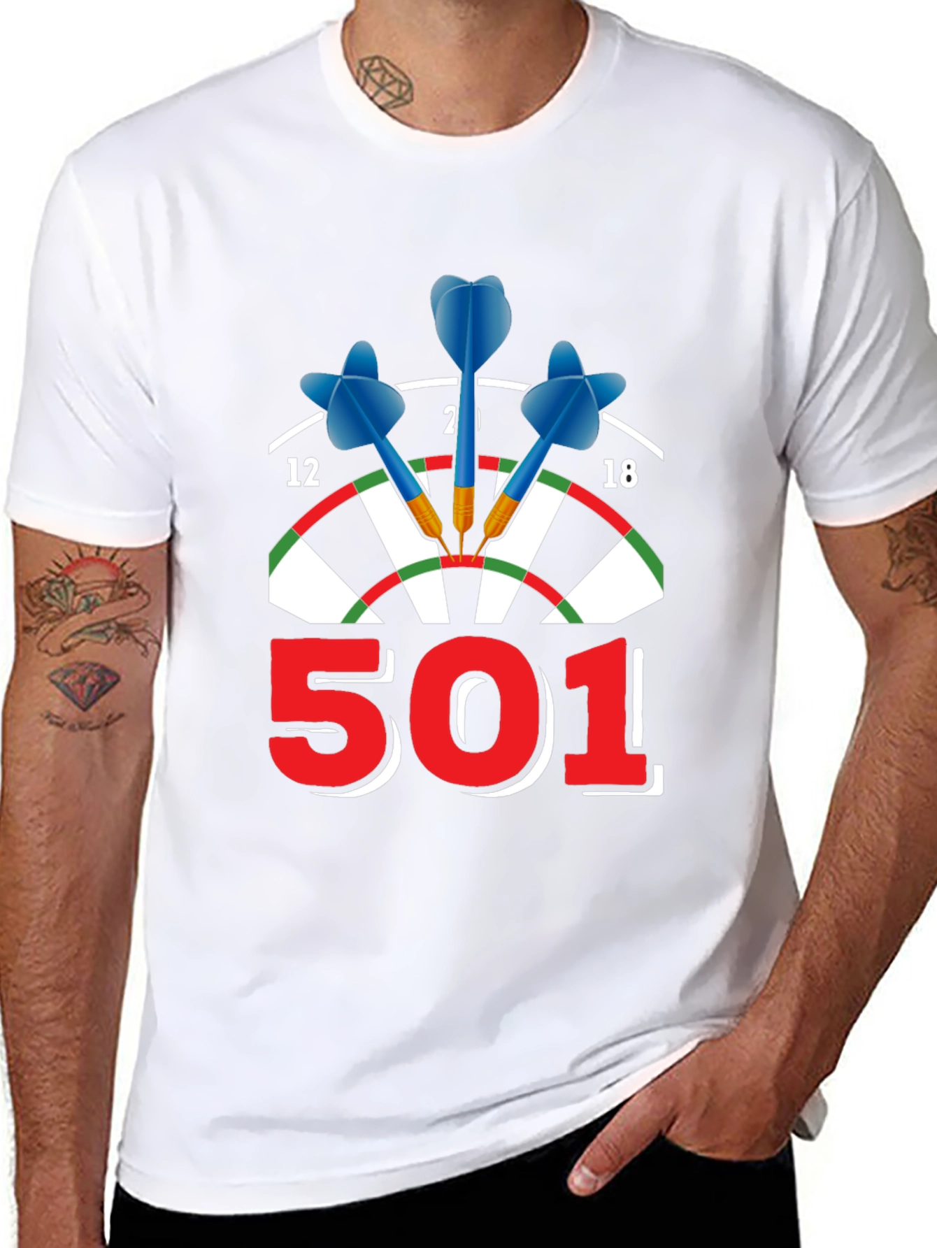 Dartboard 501 T-Shirt - Sporty Casual Tee