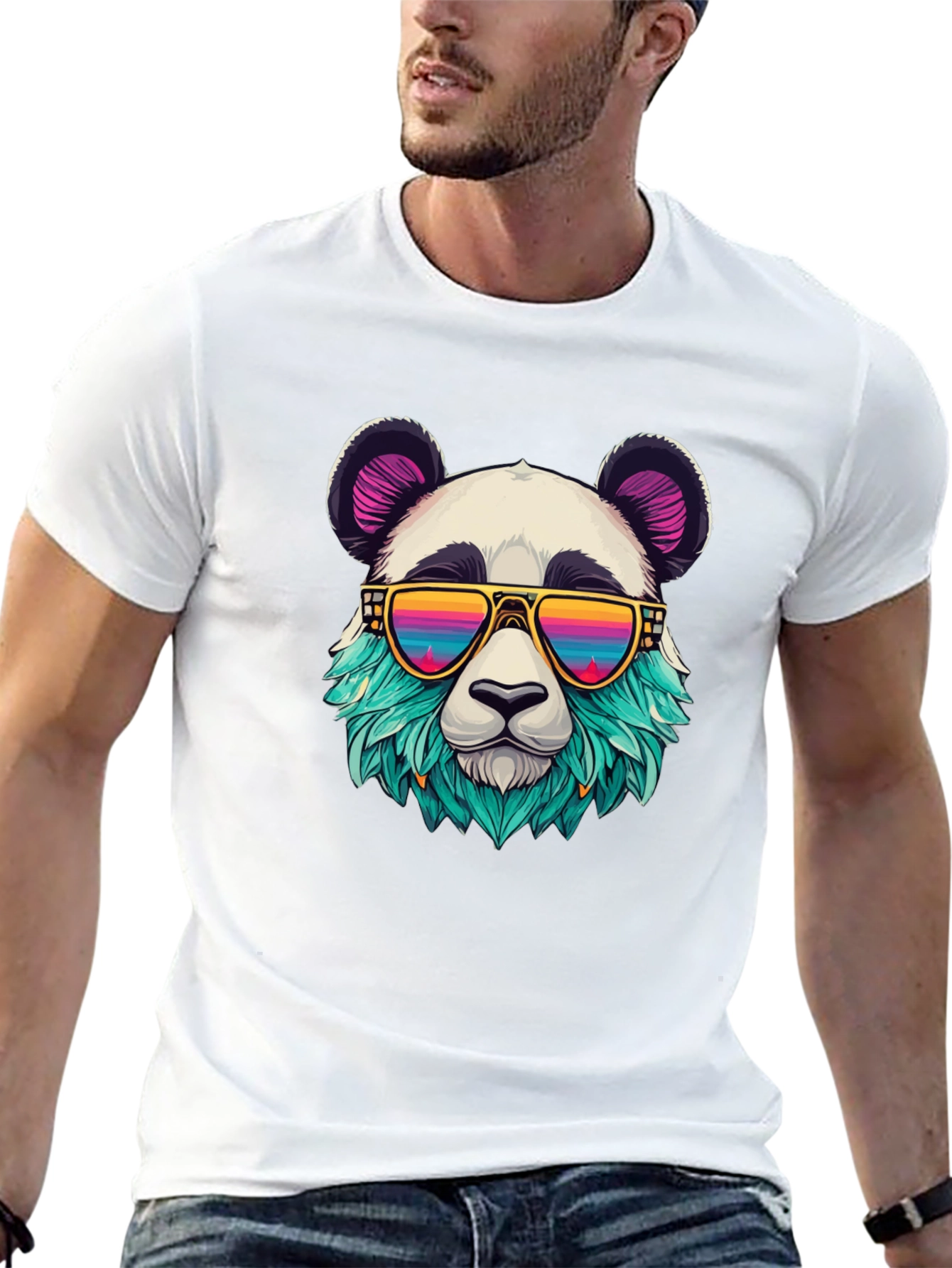 Cool Panda Graphic Tee - Black Cotton T-Shirt