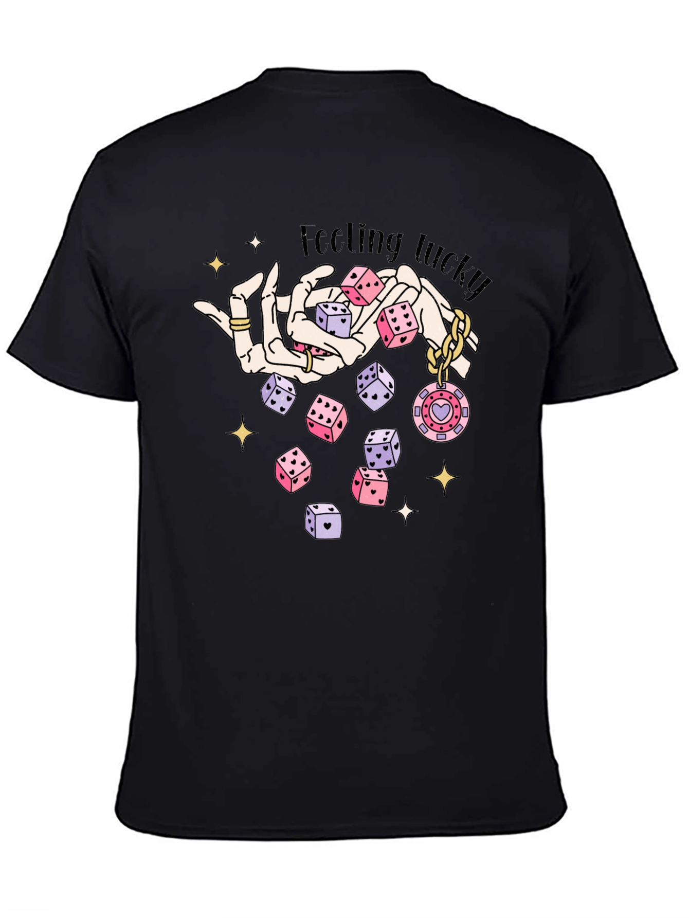 Lucky Dice Graphic Tee - Black Cotton Blend