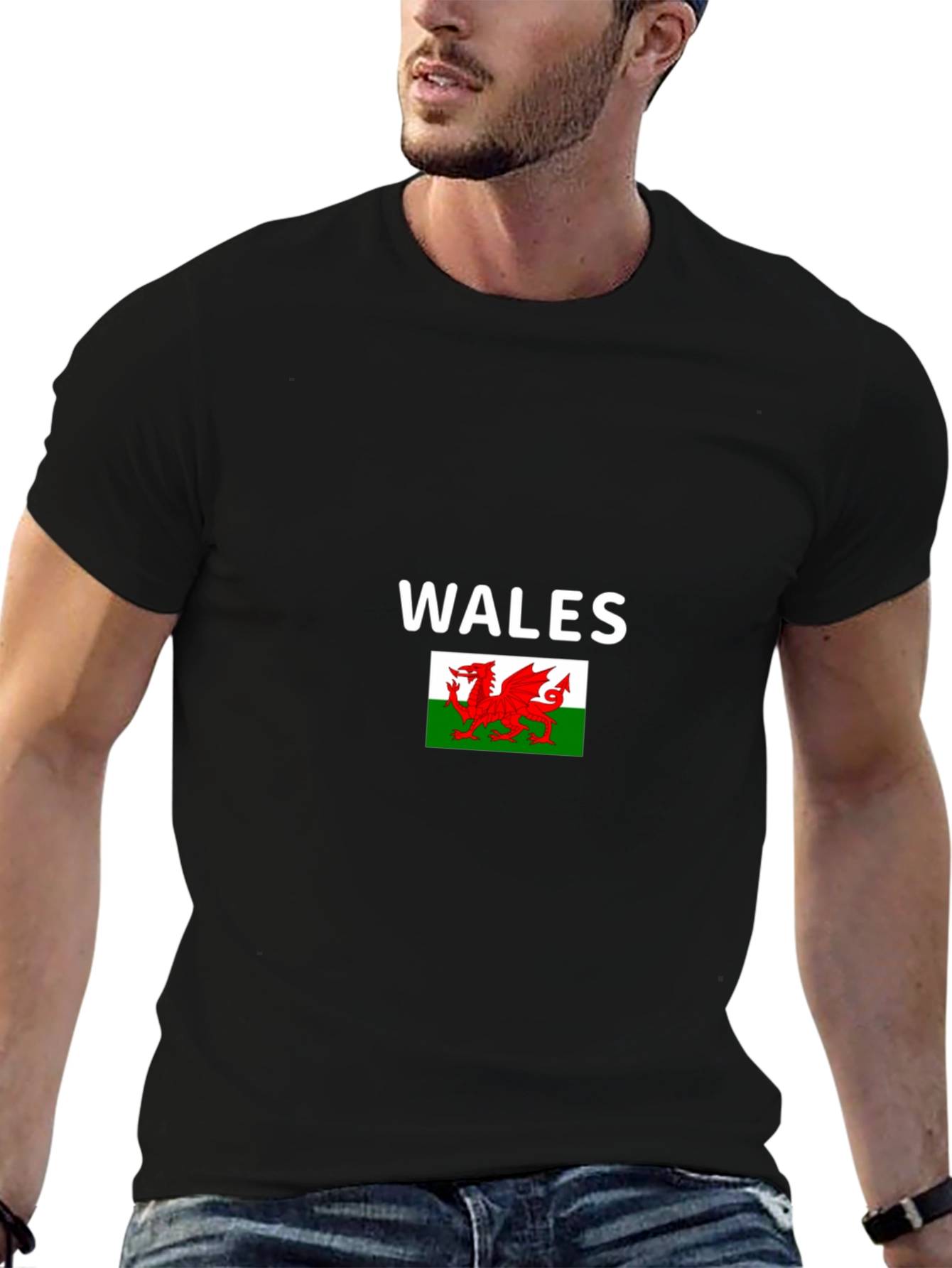 Wales Flag Graphic Black T-Shirt