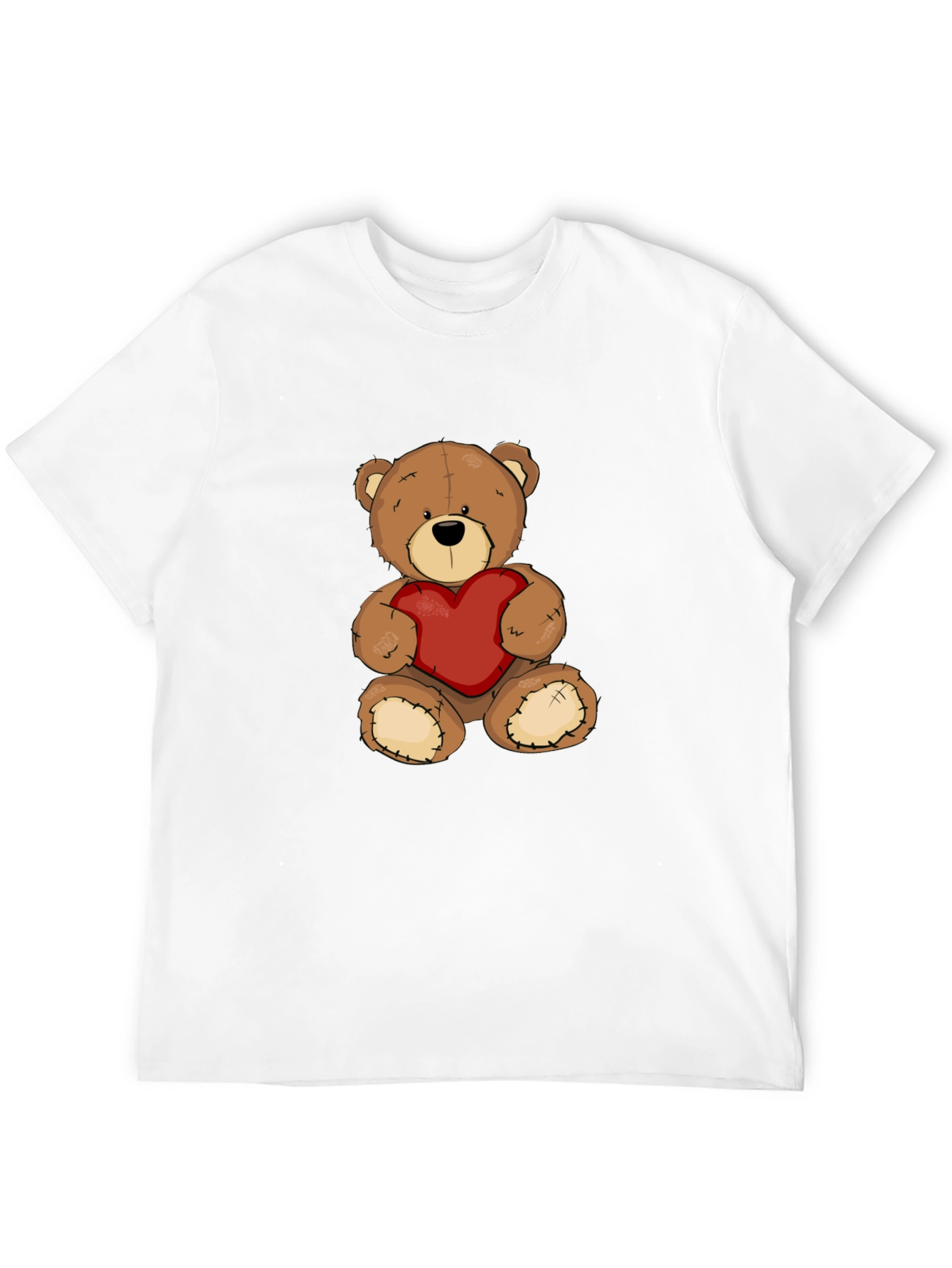 Teddy Bear Heart Graphic Tee - Mens Black T-Shirt