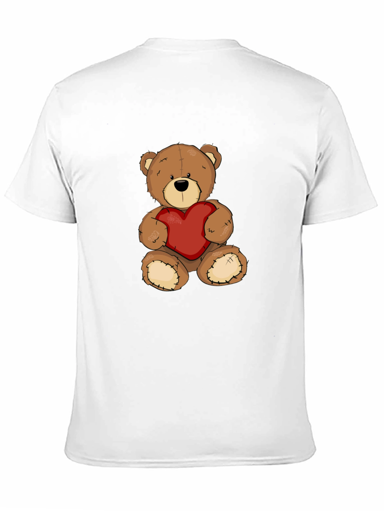 Teddy Bear Heart Graphic Tee - Mens Black T-Shirt