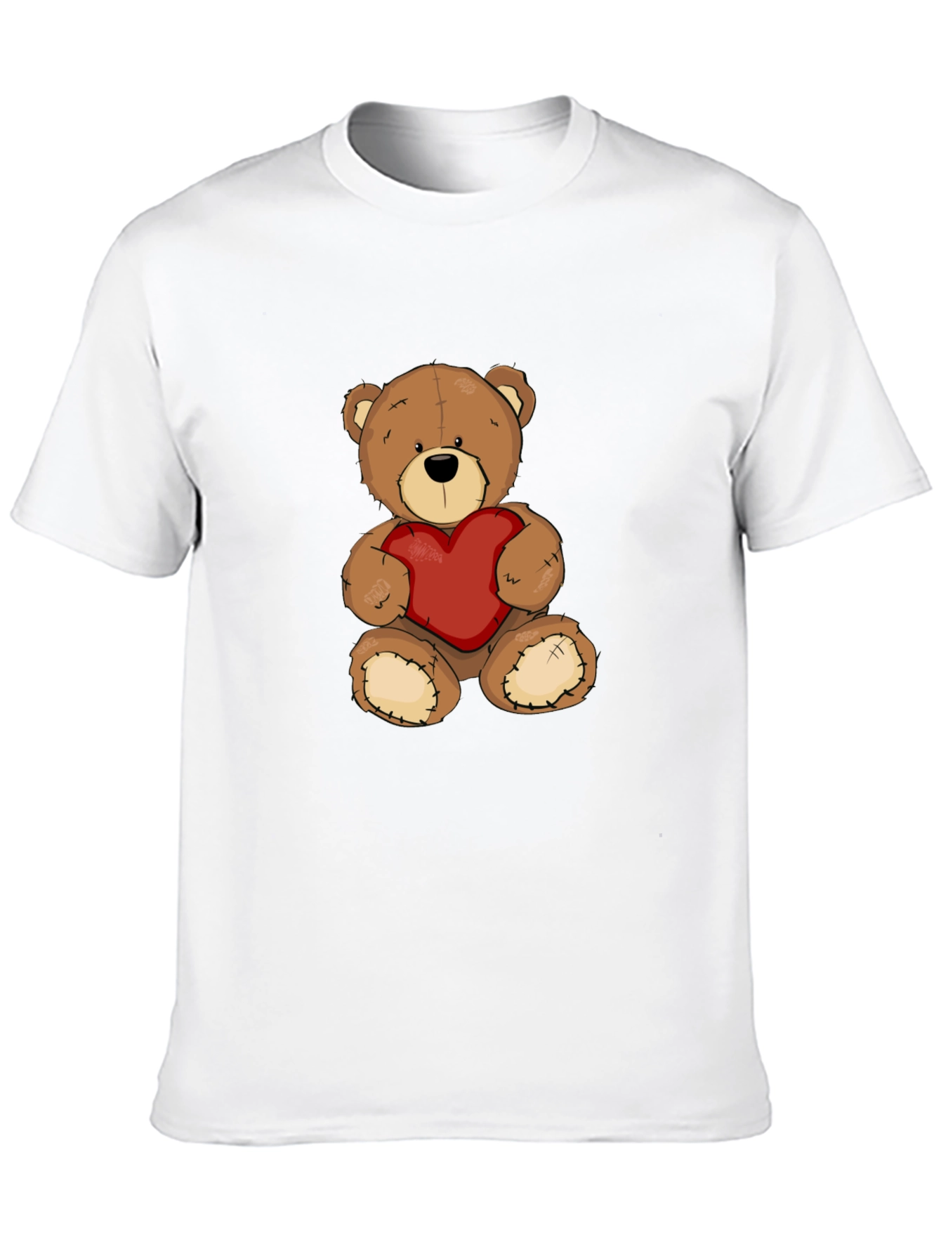 Teddy Bear Heart Graphic Tee - Mens Black T-Shirt