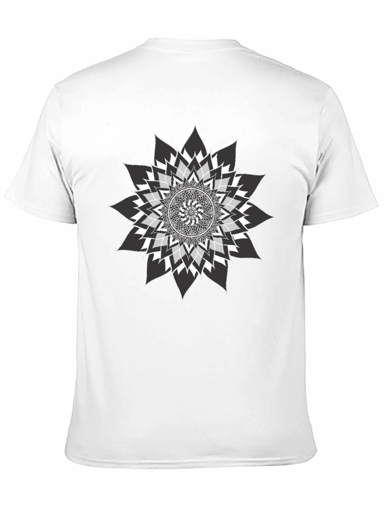 Geometric Mandala Graphic Tee - Stylish Black T-Shirt