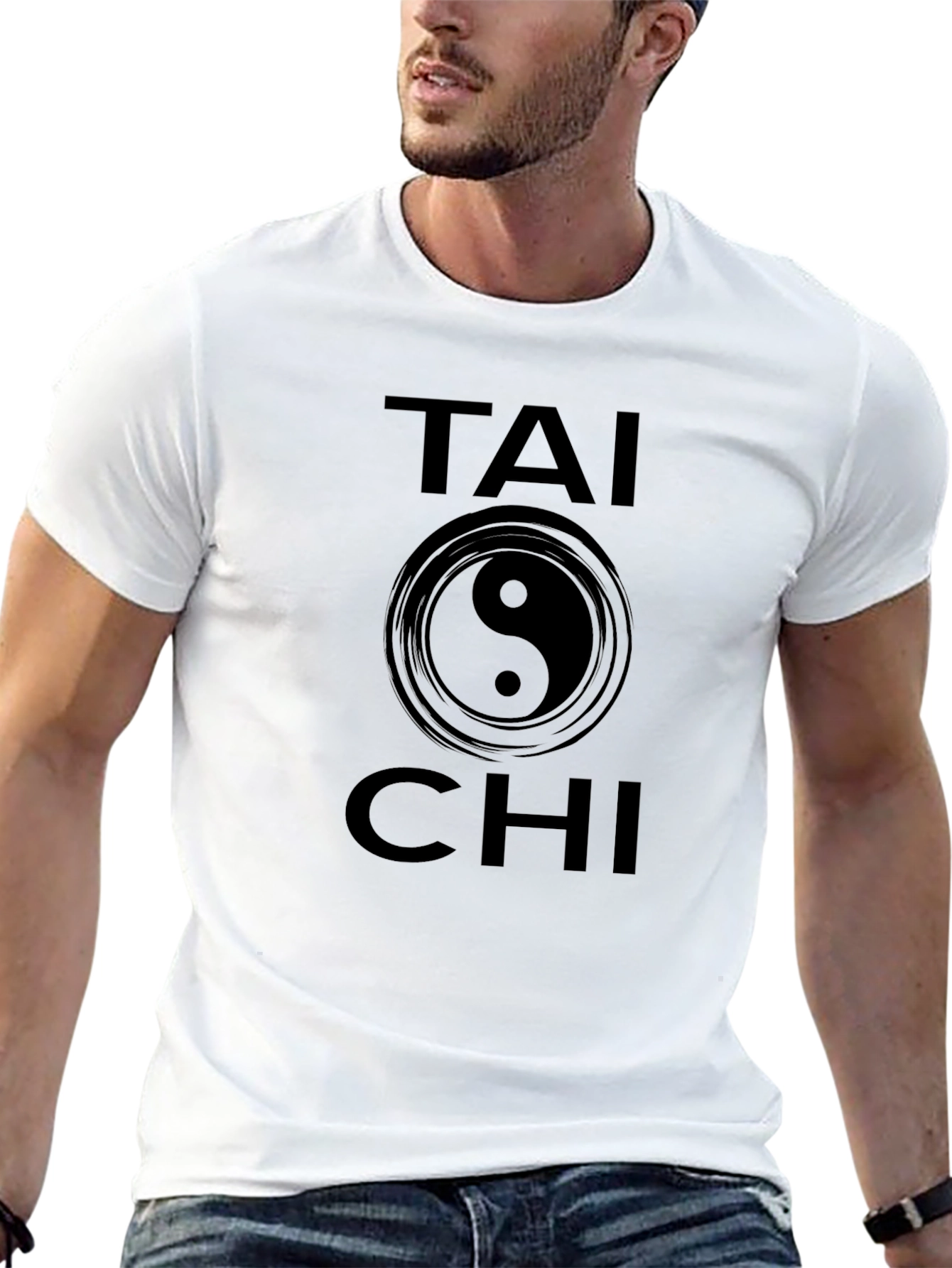 Tai Chi Yin Yang Graphic Black Tee Shirt