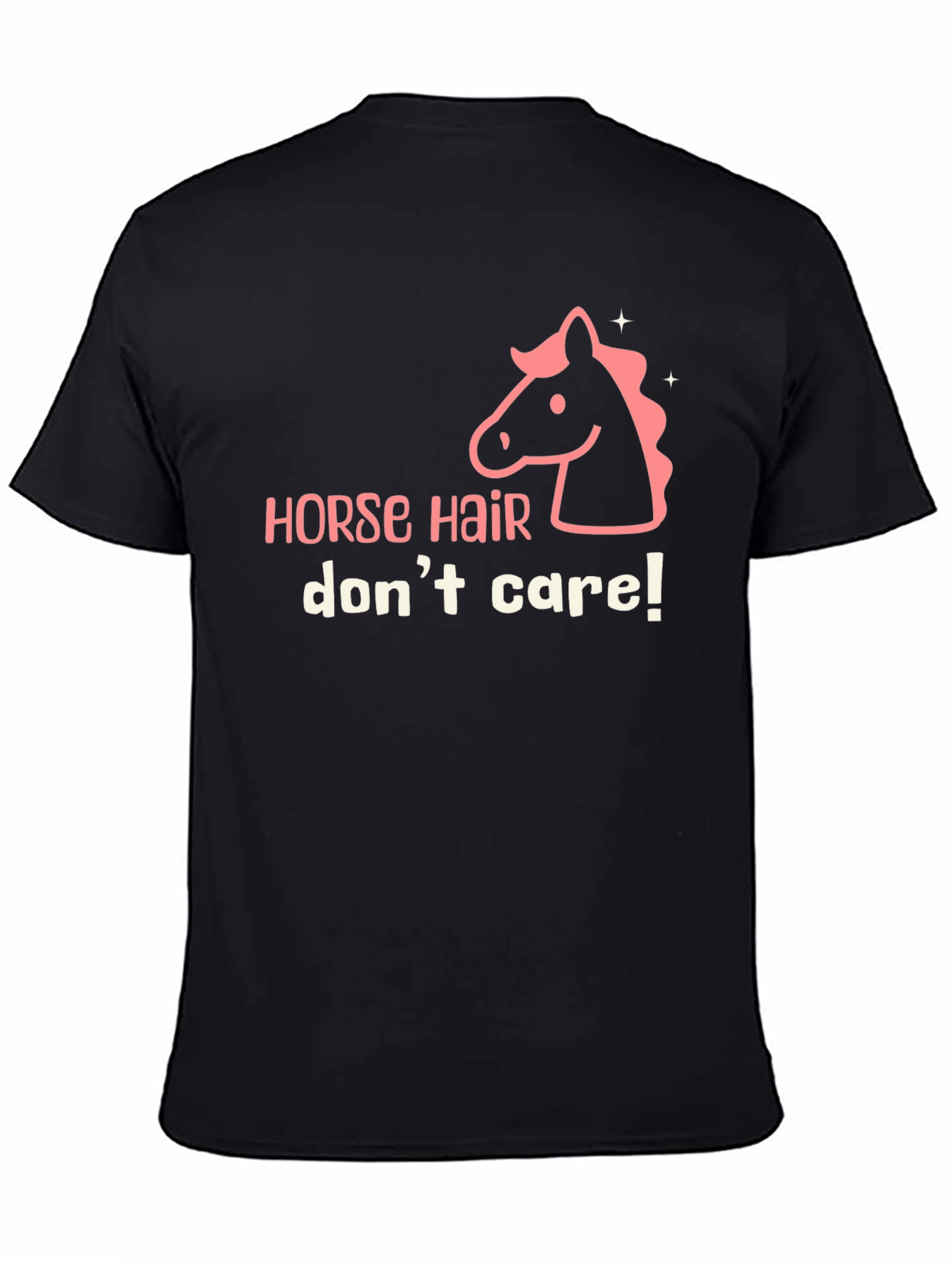 Horse Hair Dont Care Graphic Tee - Black