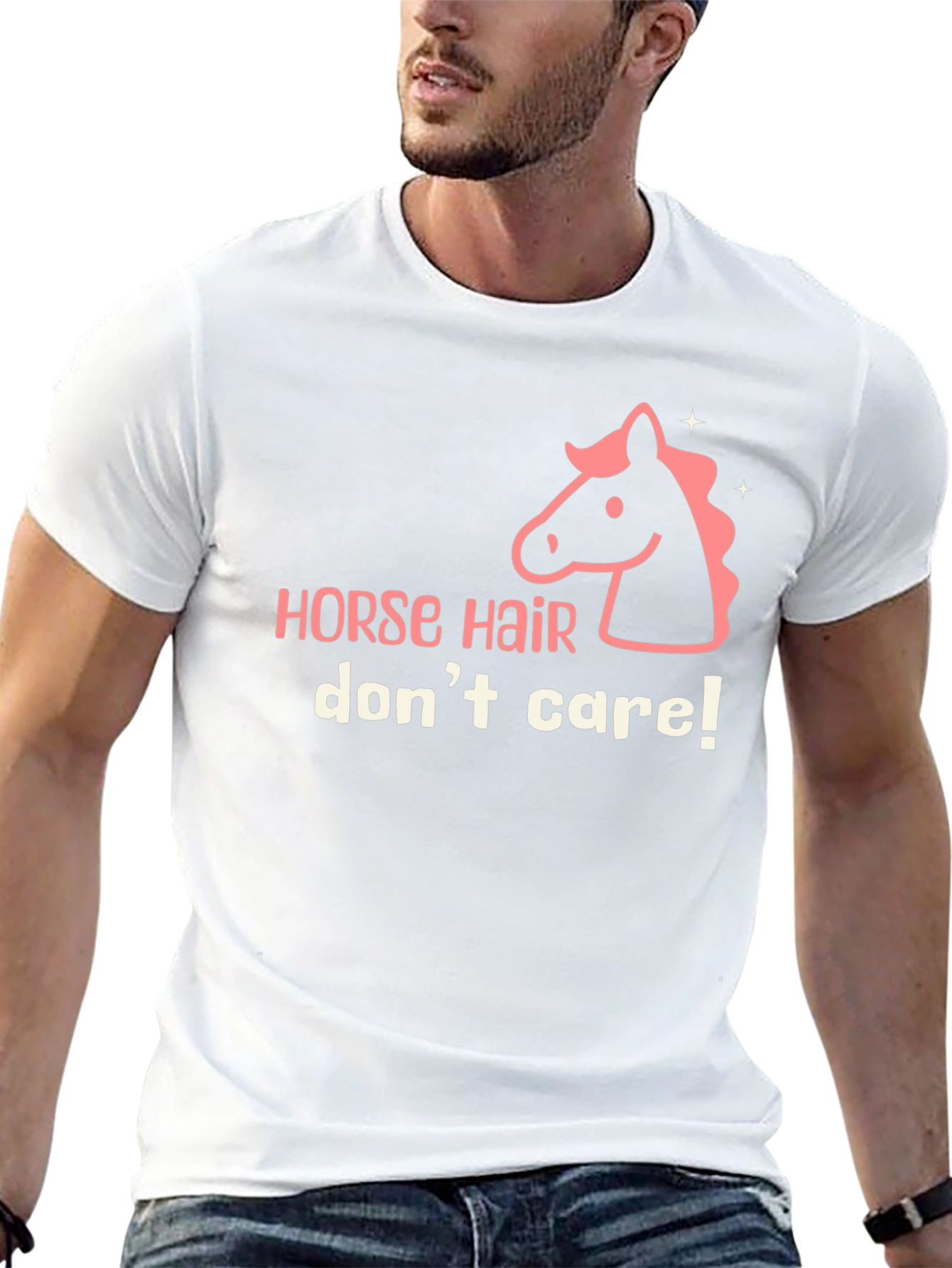 Horse Hair Dont Care Graphic Tee - Black