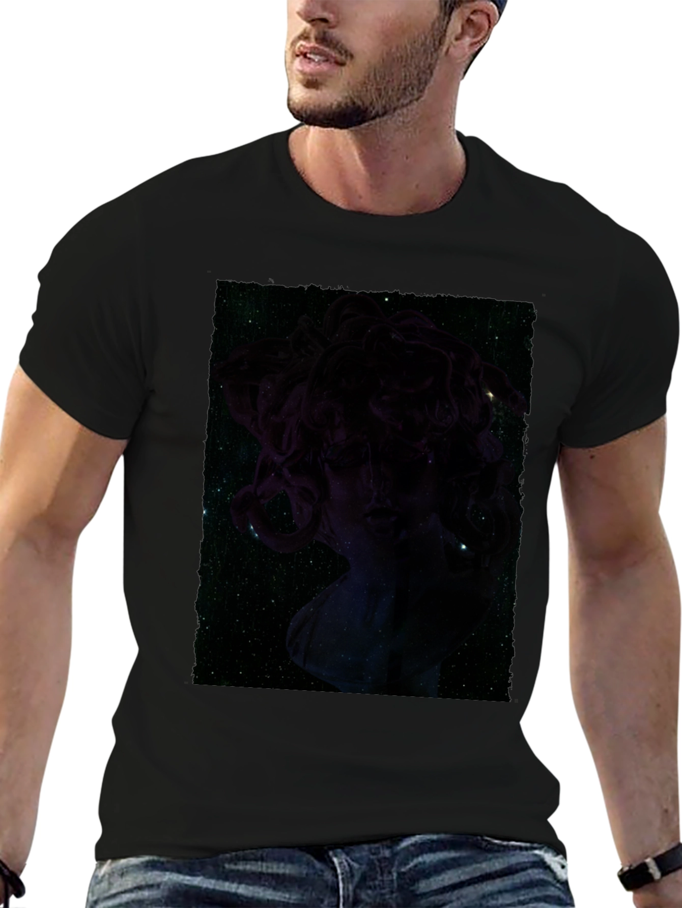 Nebula Woman Graphic Black T-Shirt