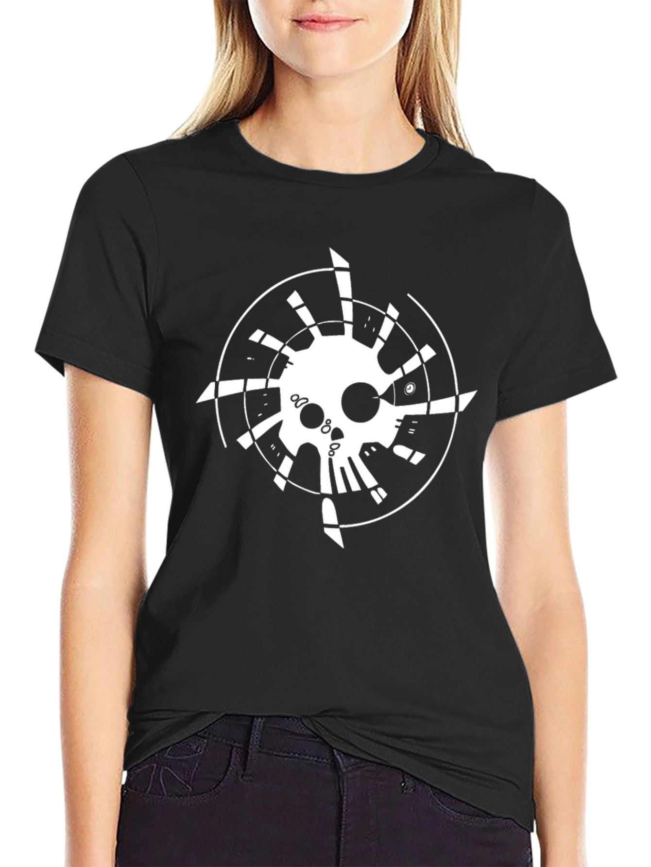 Skull Compass Graphic Black T-Shirt
