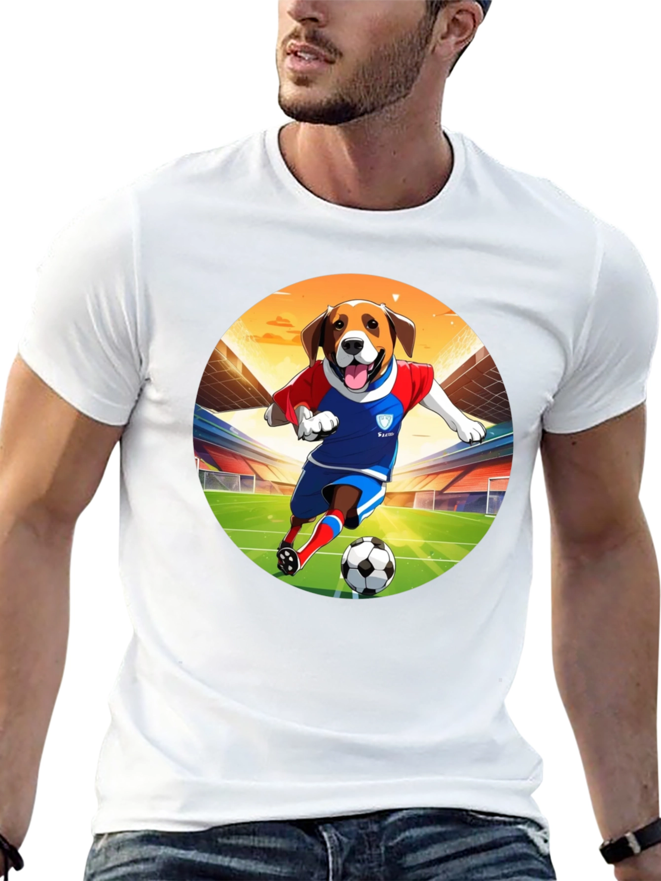 Dog Soccer T-Shirt - Unisex Black Tee