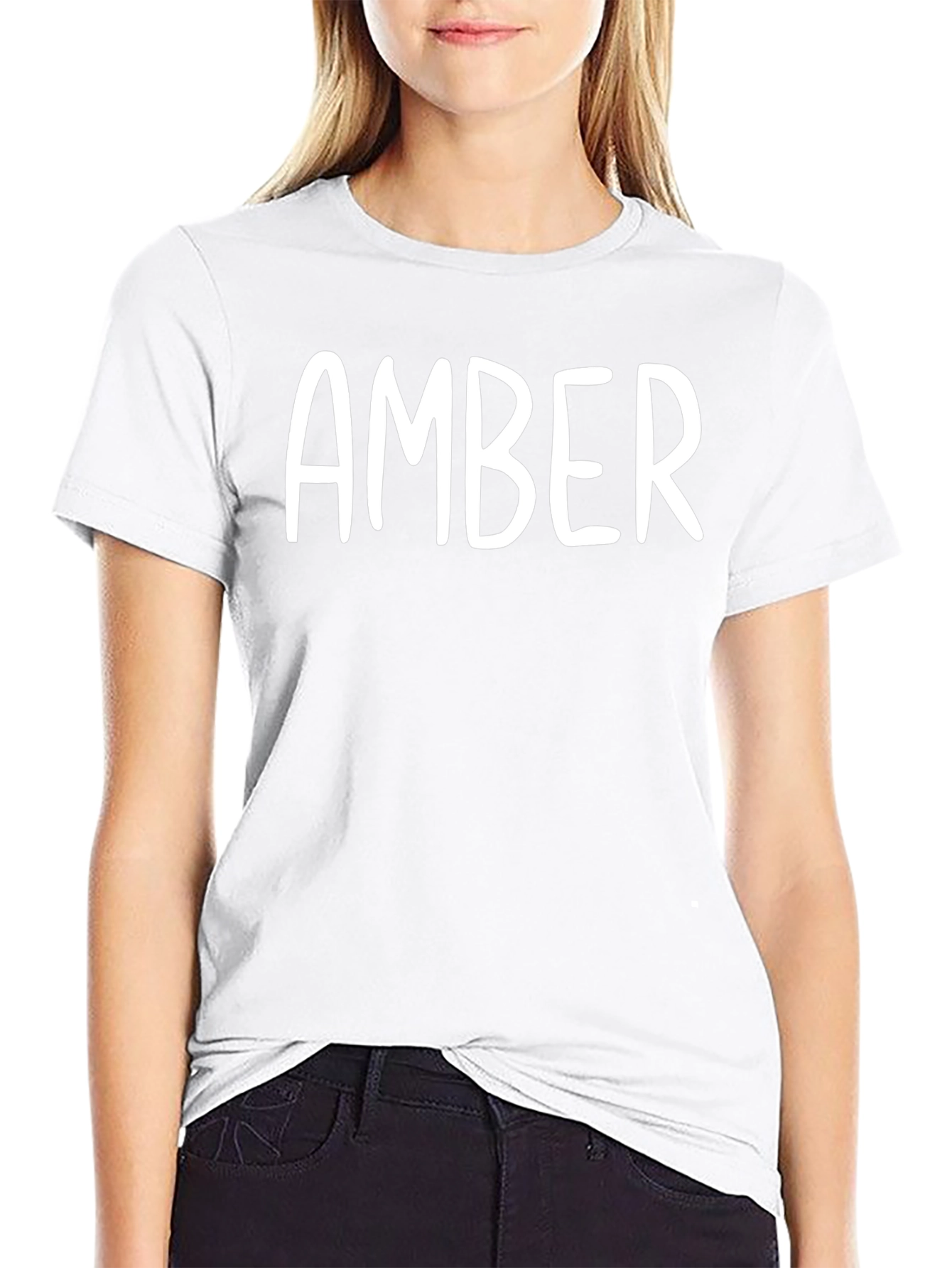Personalized Amber Black T-Shirt
