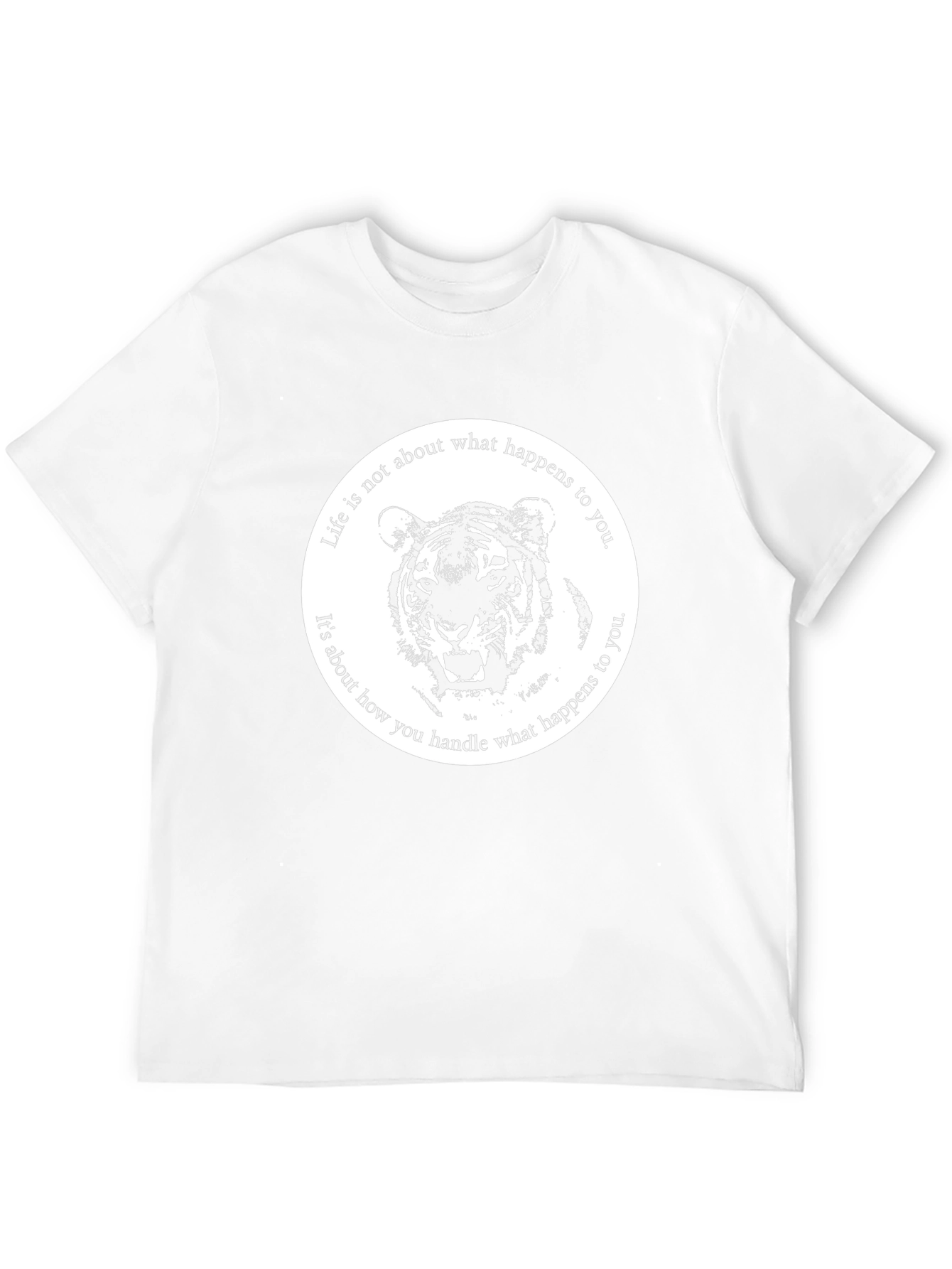 Tiger Graphic T-Shirt Life Quote - Black