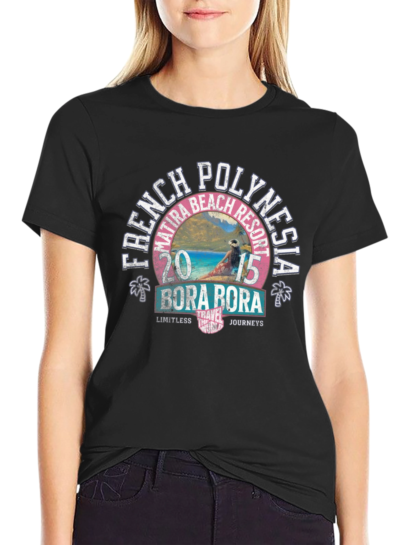 French Polynesia Bora Bora 2015 Black T-Shirt
