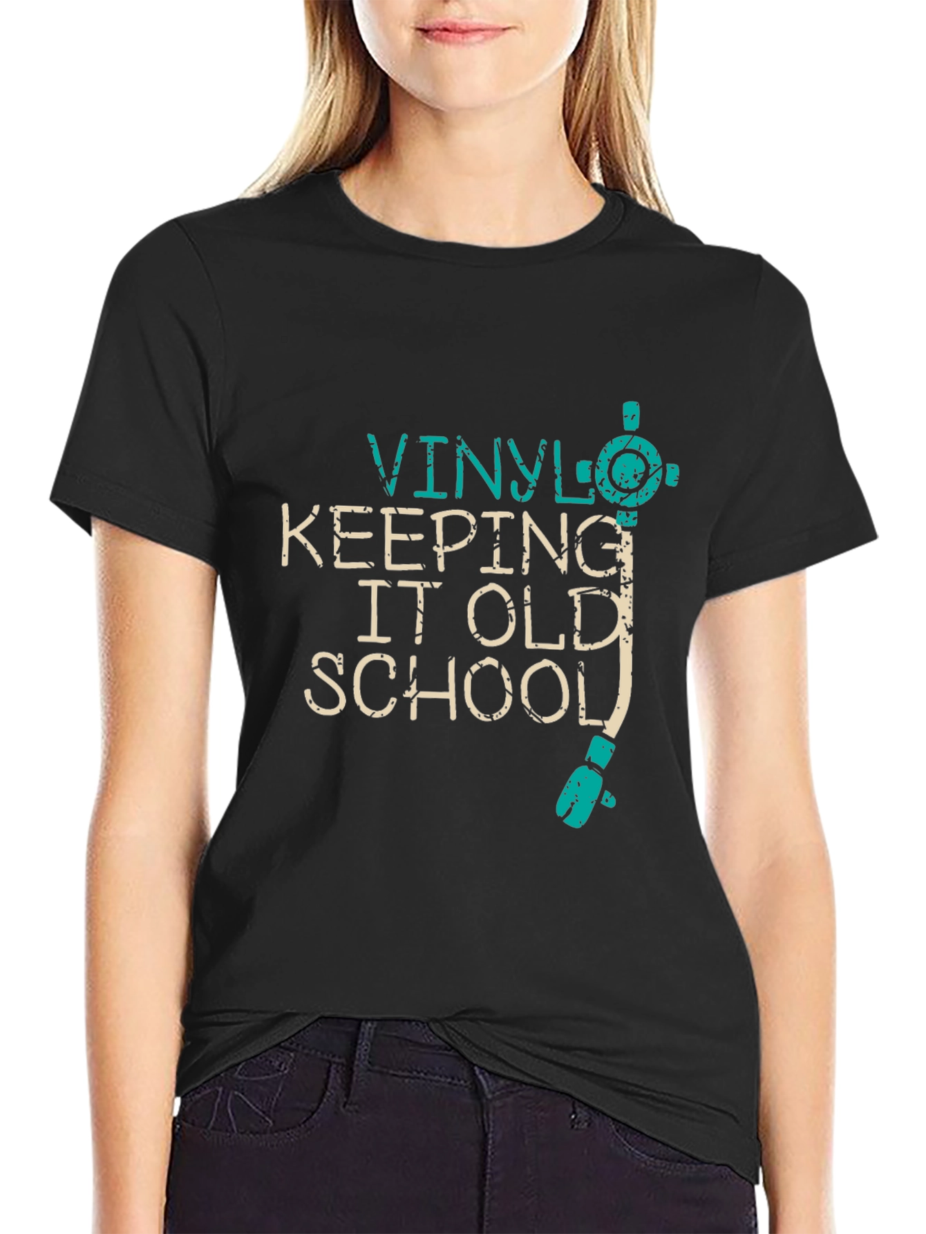 Vinyl Keeping It Old School Black T-Shirt