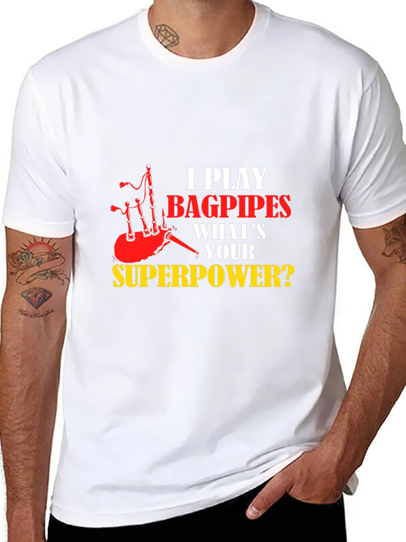 Bagpipes Superpower T-Shirt - Musician Novelty Tee