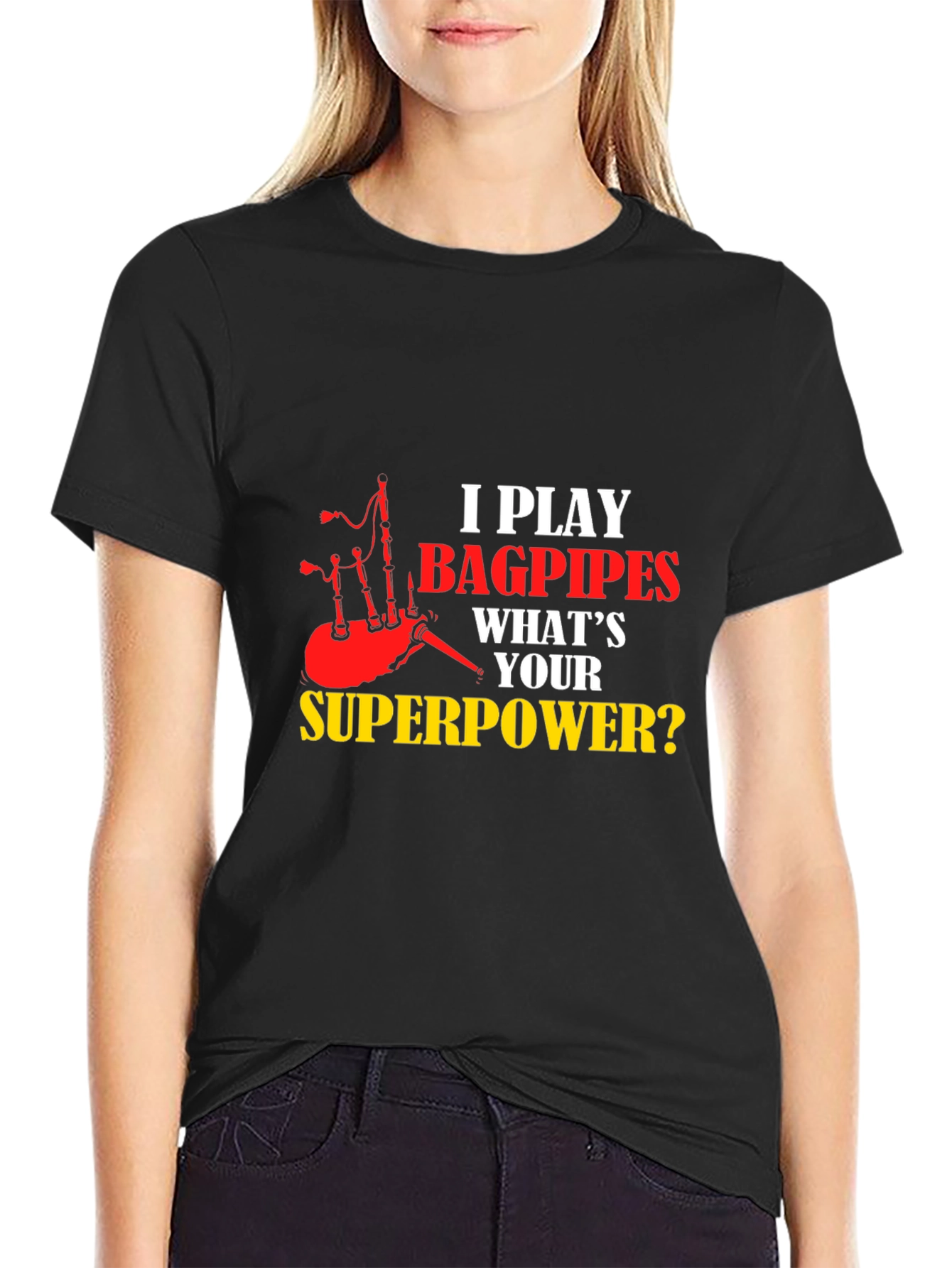 Bagpipes Superpower T-Shirt - Musician Novelty Tee