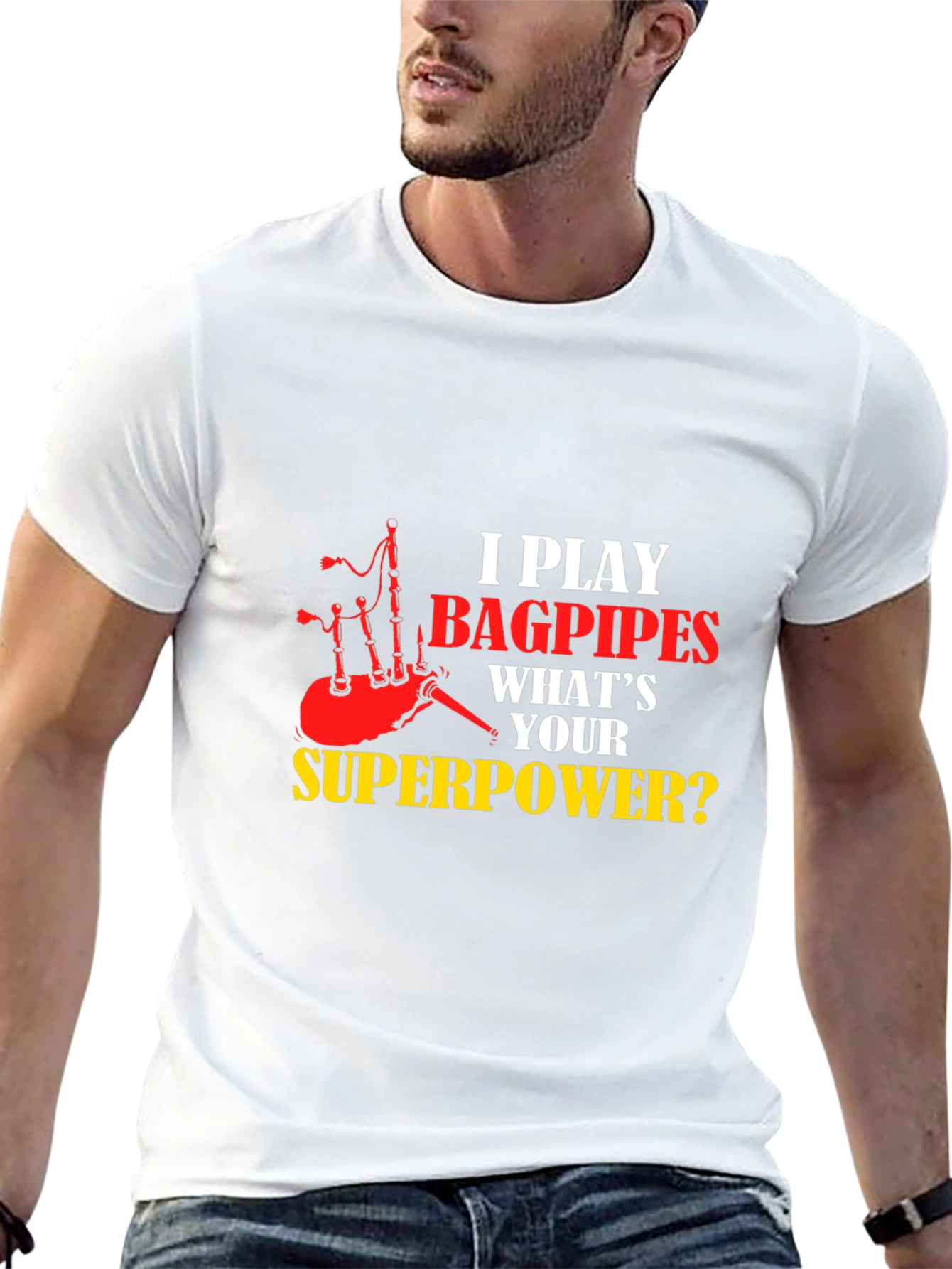 Bagpipes Superpower T-Shirt - Musician Novelty Tee