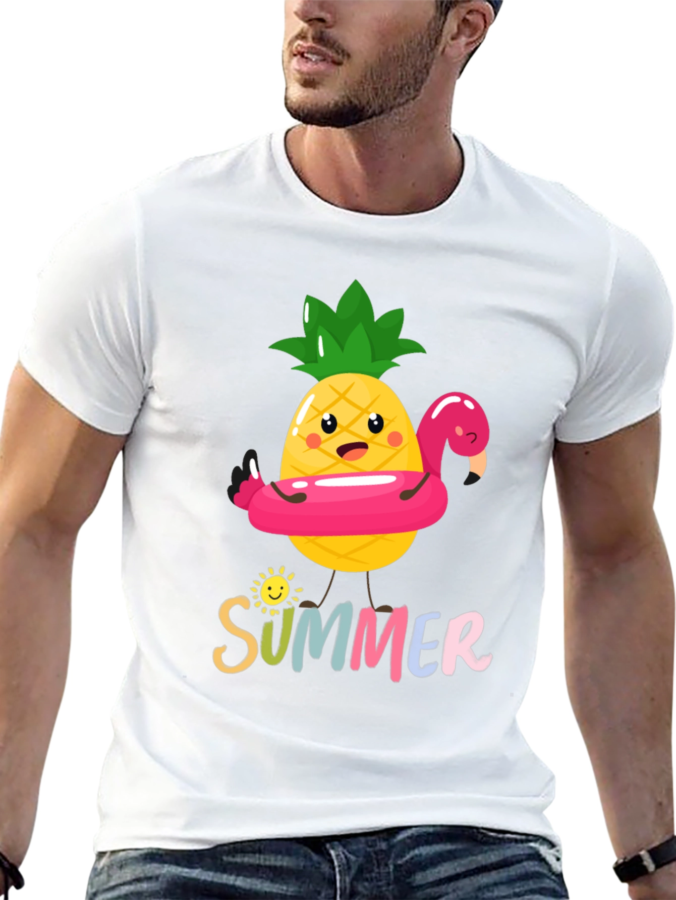 Summer Pineapple Flamingo Graphic Tee
