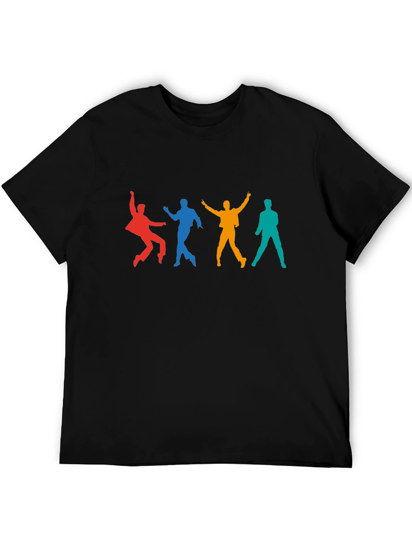 Retro Dance Silhouette Graphic Tee - Black