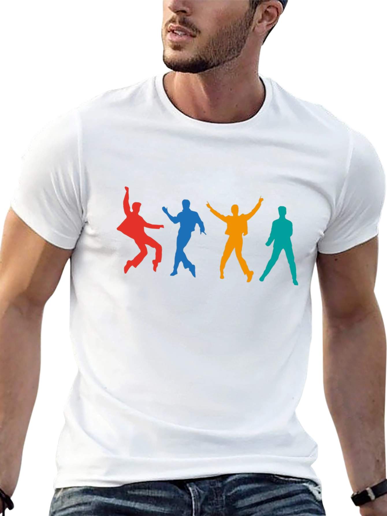 Retro Dance Silhouette Graphic Tee - Black