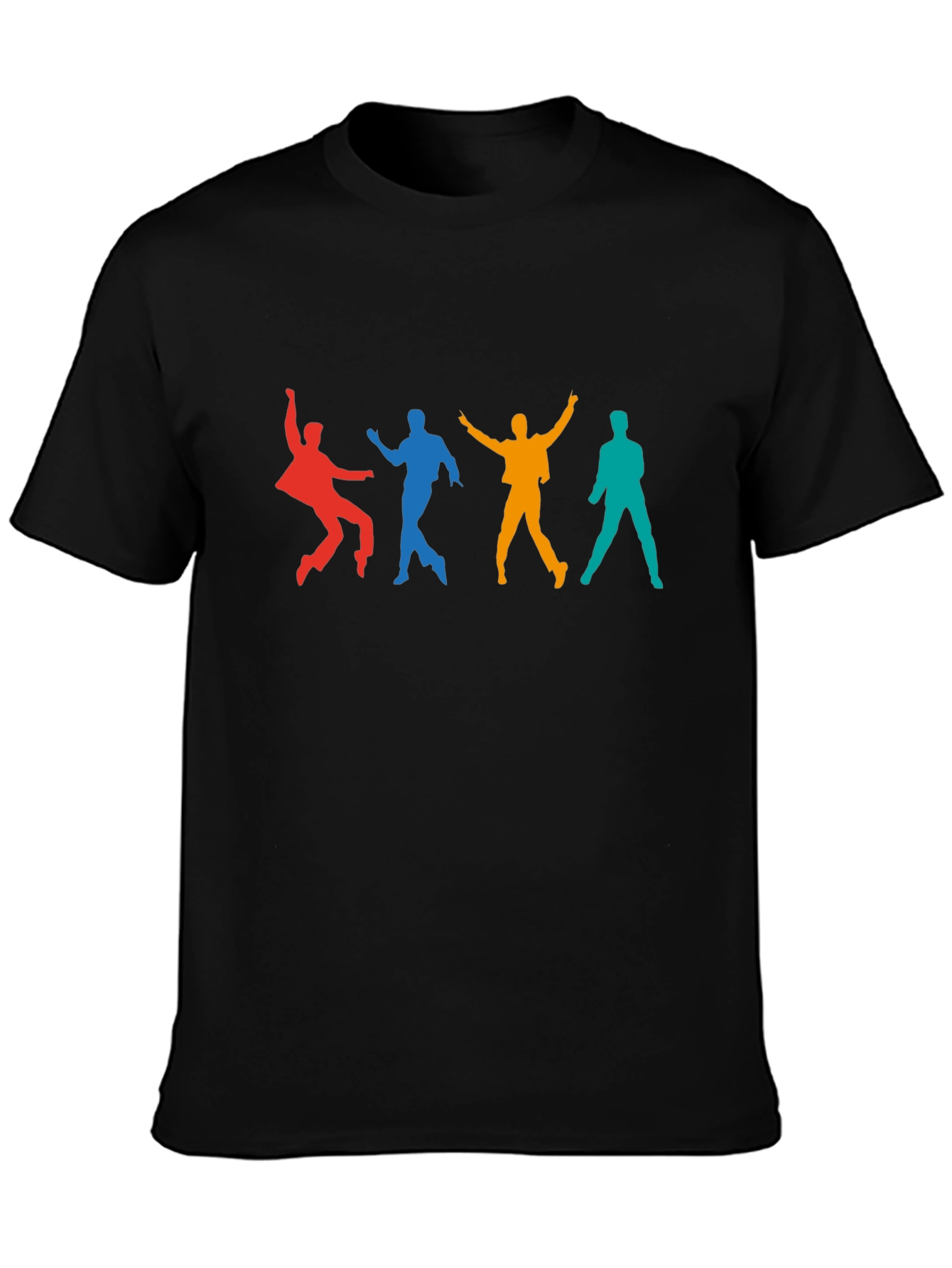 Retro Dance Silhouette Graphic Tee - Black