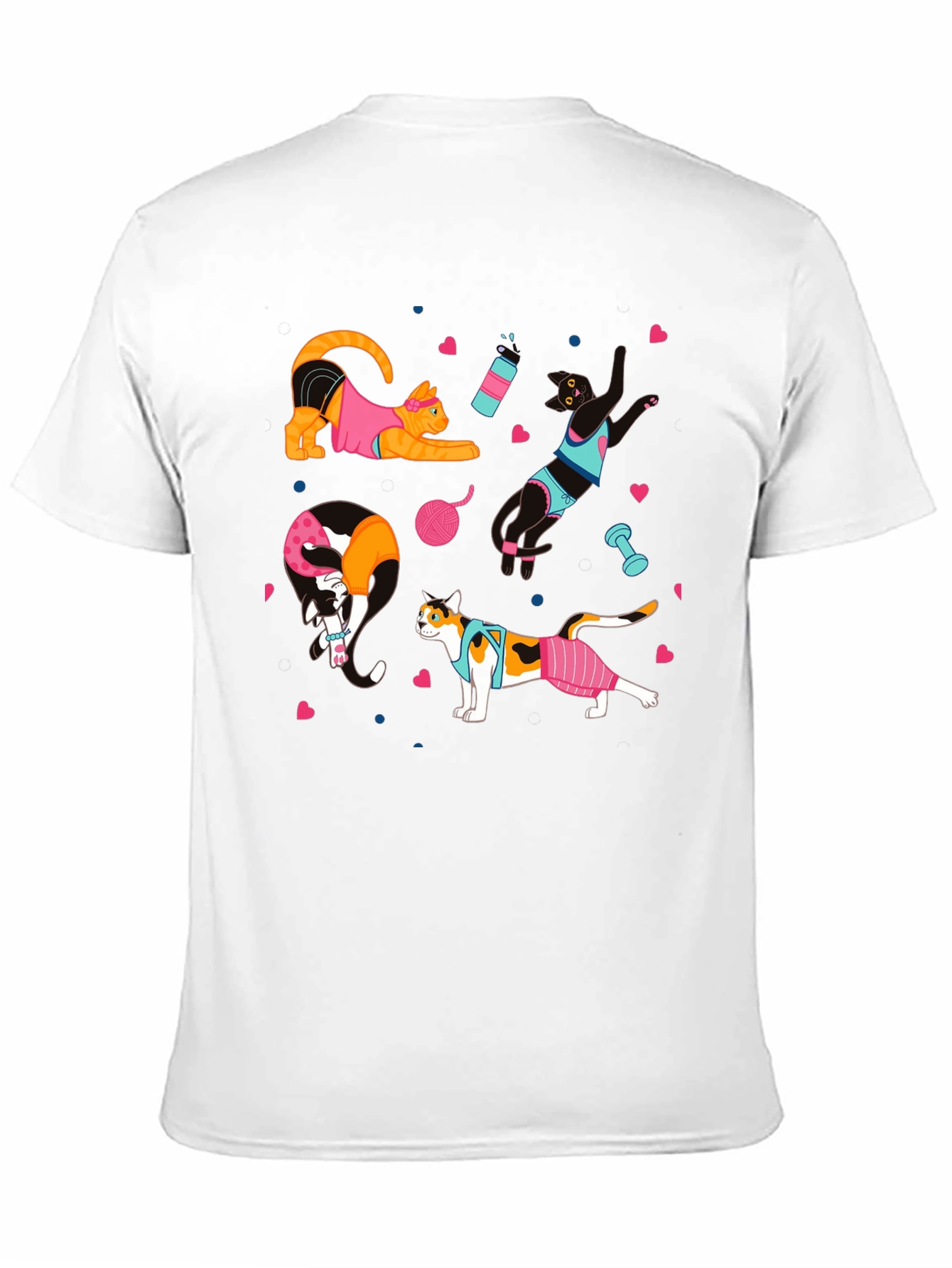 Funny Cats Workout T-Shirt Gym Fitness Tee