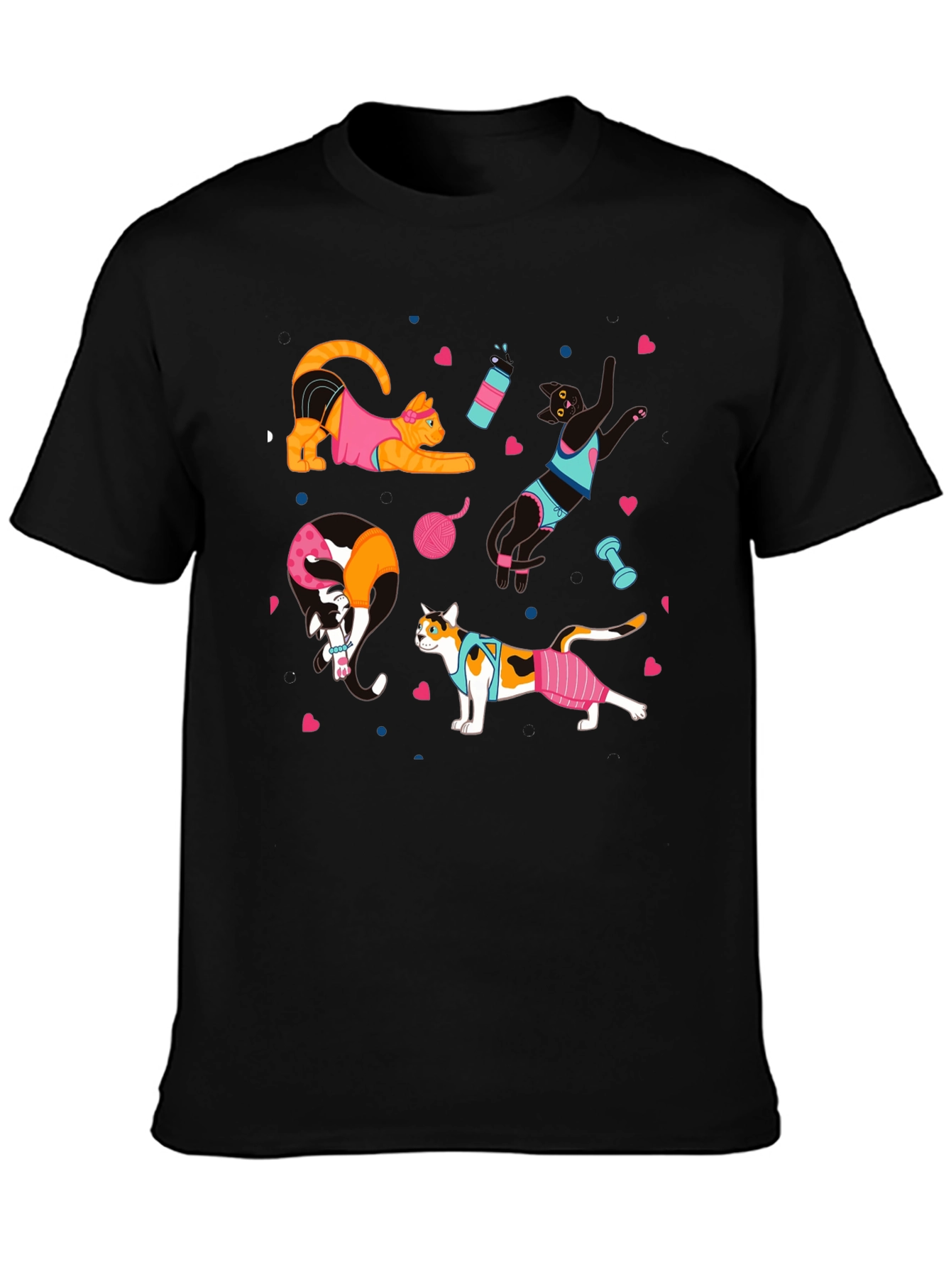 Funny Cats Workout T-Shirt Gym Fitness Tee