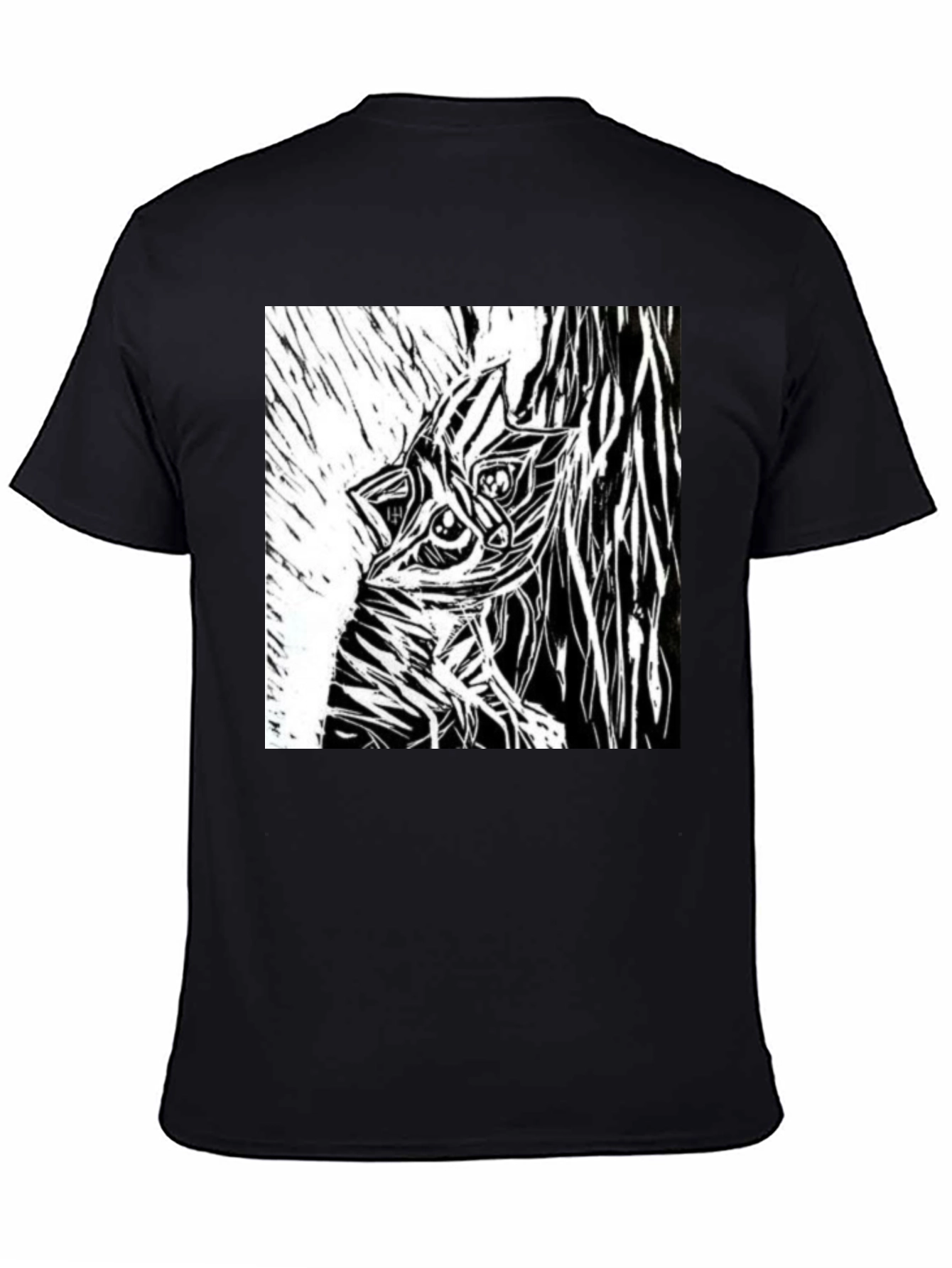Abstract Creature Graphic Black T-Shirt