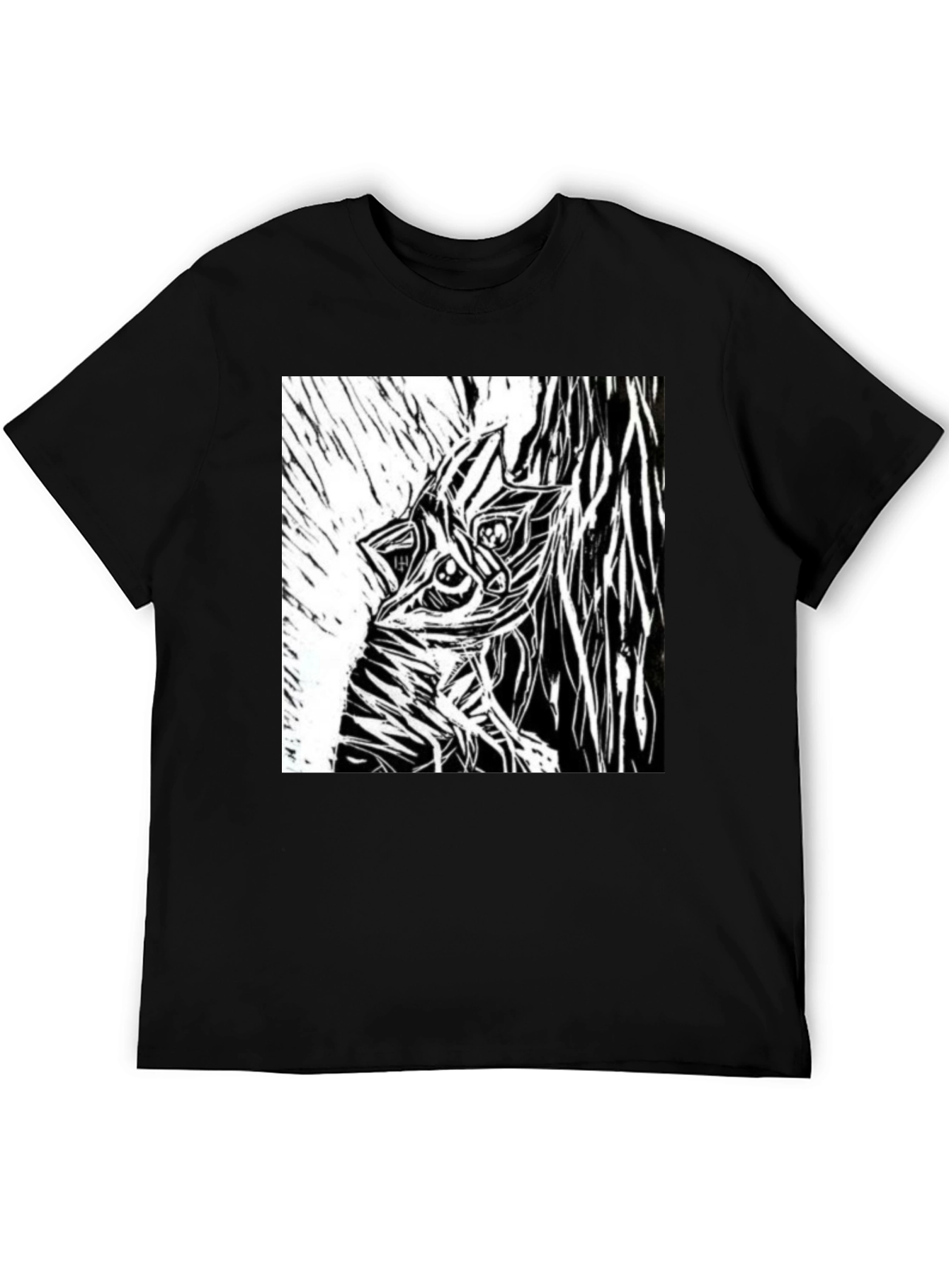 Abstract Creature Graphic Black T-Shirt