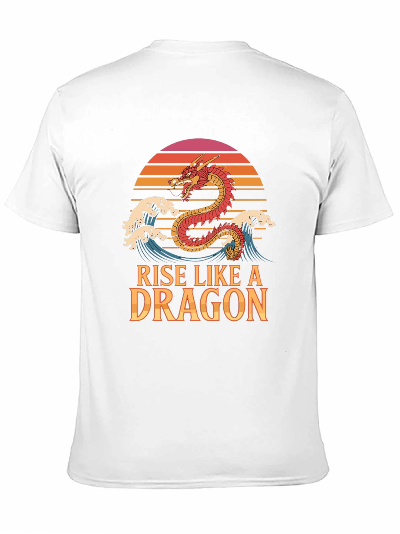 Rise Like a Dragon T-Shirt Retro Sunset Graphic Tee