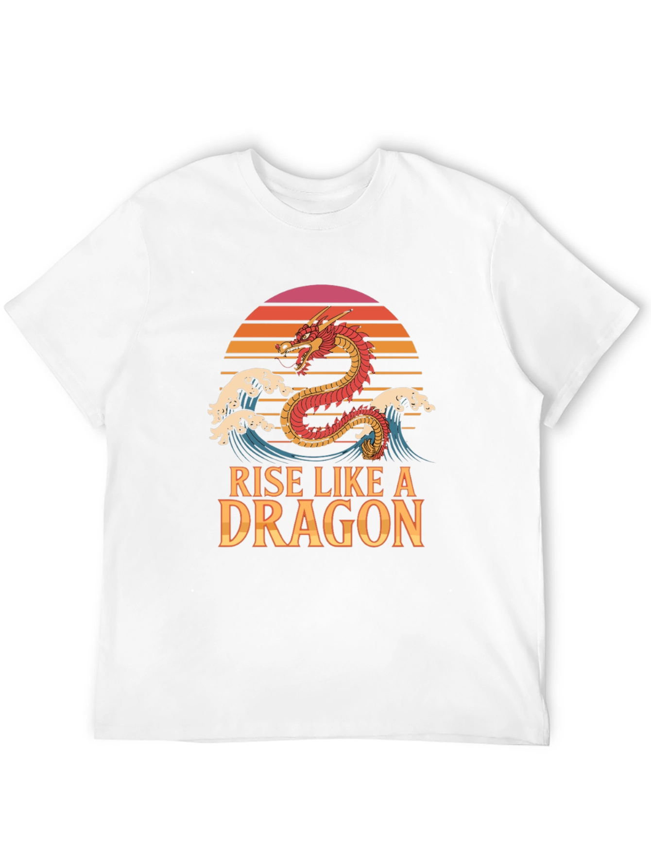 Rise Like a Dragon T-Shirt Retro Sunset Graphic Tee